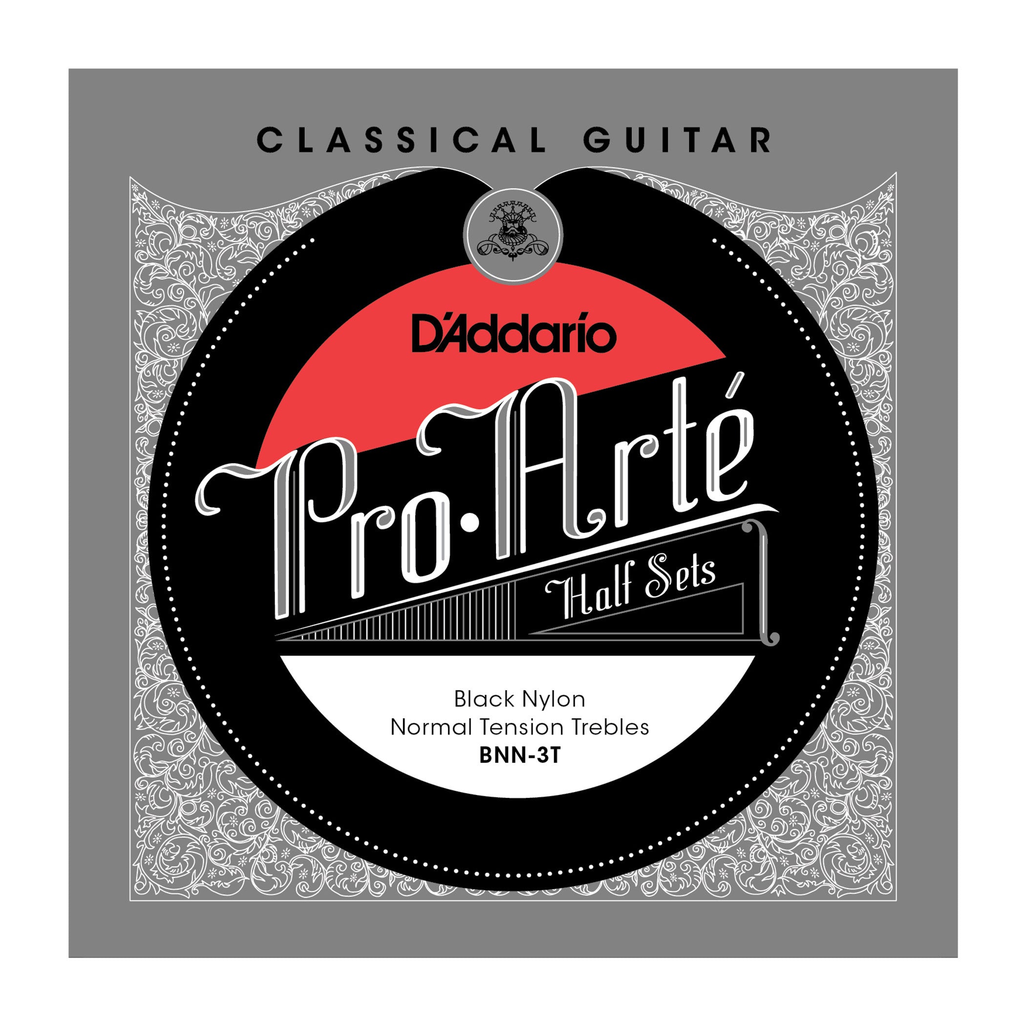 D'Addario BNN 3T Pro Arte Black Nylon Classical Guitar Strings - Half Set, Normal Tension for Professional Performance & Warm Tone | Perfect for Classical, Flamenco & Fingerstyle Guitarists
