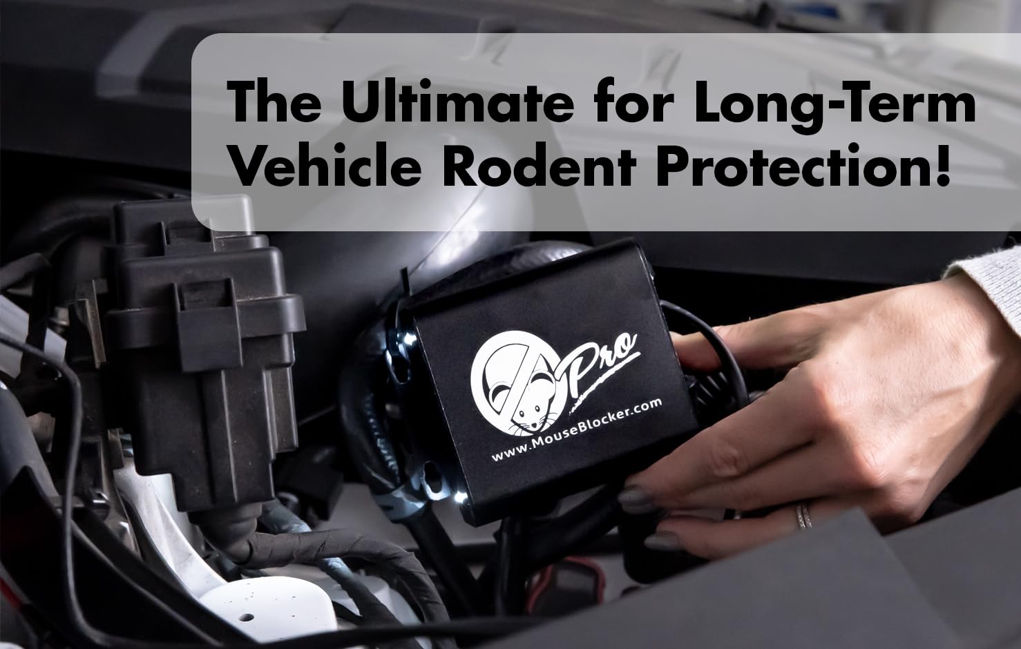 PRO 120V Ultrasonic Mouse & Rodent Repeller with Dual Strobing LED Lights - Vehicle Pest Control for Cars, Trucks & RVs
