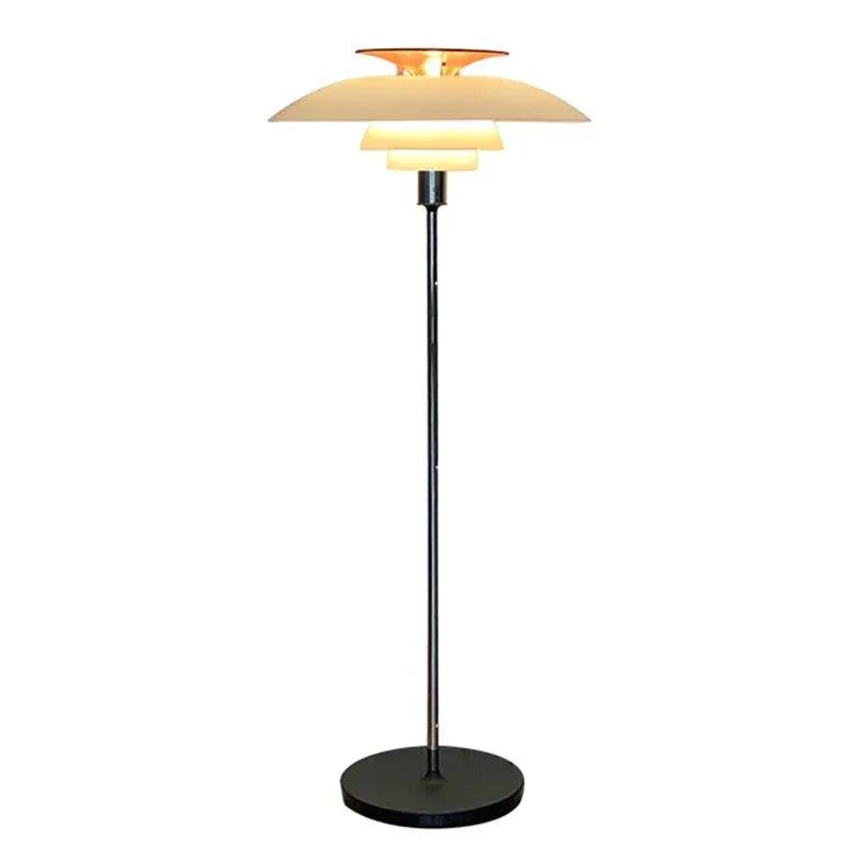 Modern Two-Tone Multi-Layer Shade Floor Lamp - Stylish Lighting for Living Room, Bedroom & Office Decor