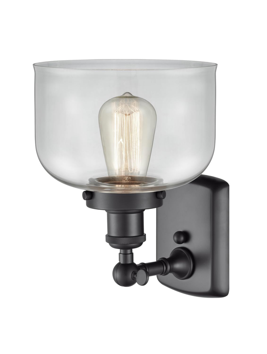 Ballston Collection 916-1W-BK-G72-LED Transitional Black LED Wall Sconce - Modern Lighting Fixture for Bedroom, Hallway & Living Room Decor
