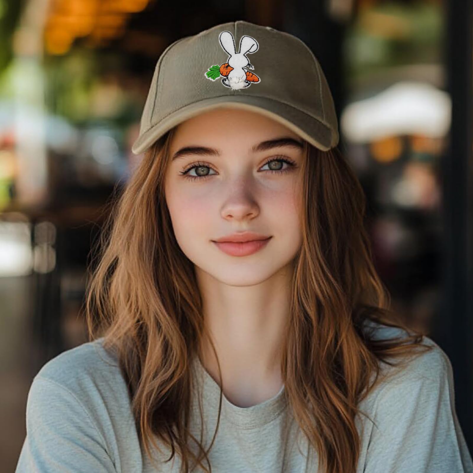DIY Easter Shirt with Cute Bunny Rabbit Embroidered Iron On Patch - Perfect for Easter Crafts, Costume Decorations & Holiday Outfits