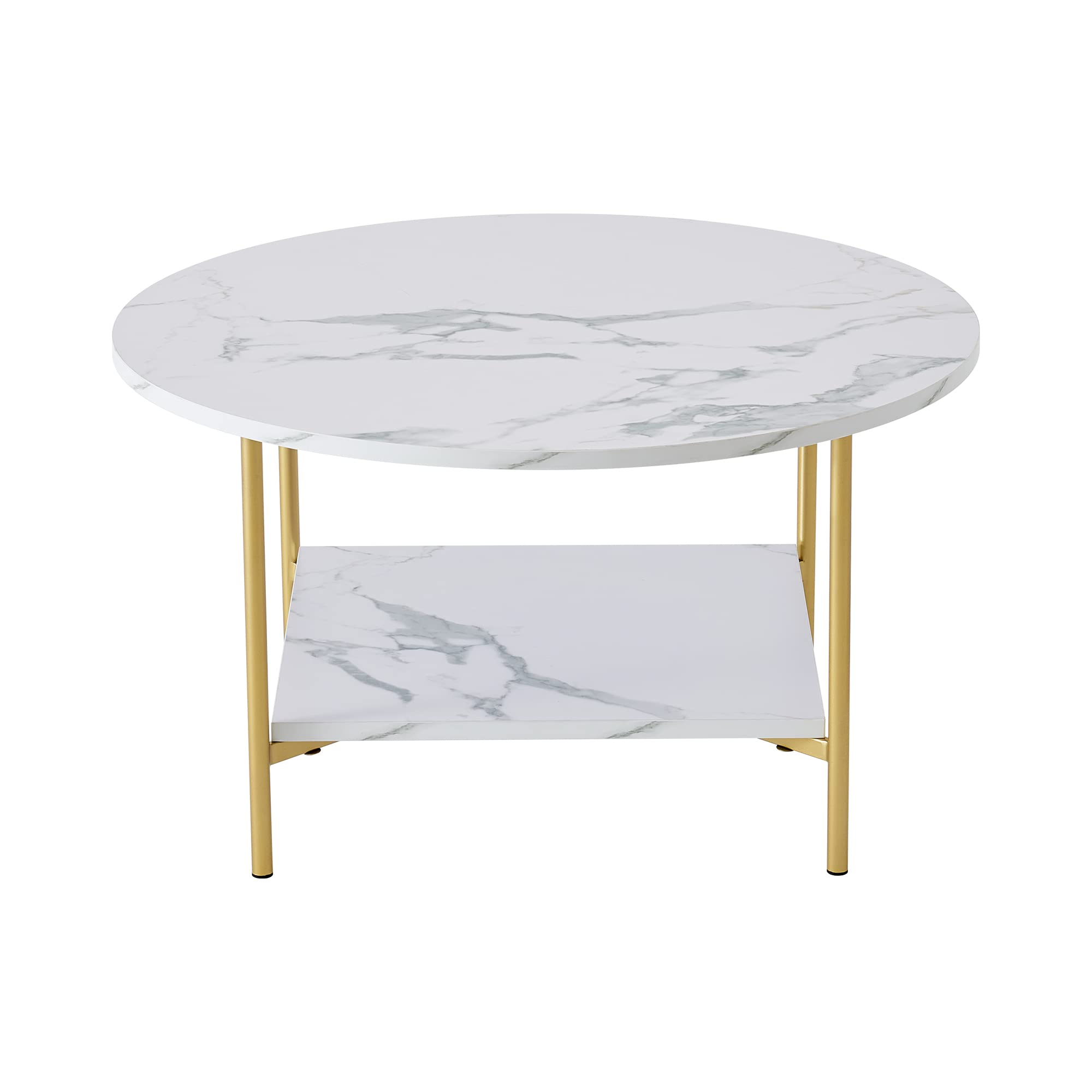 Modern Round Coffee Table with Storage - 31.5