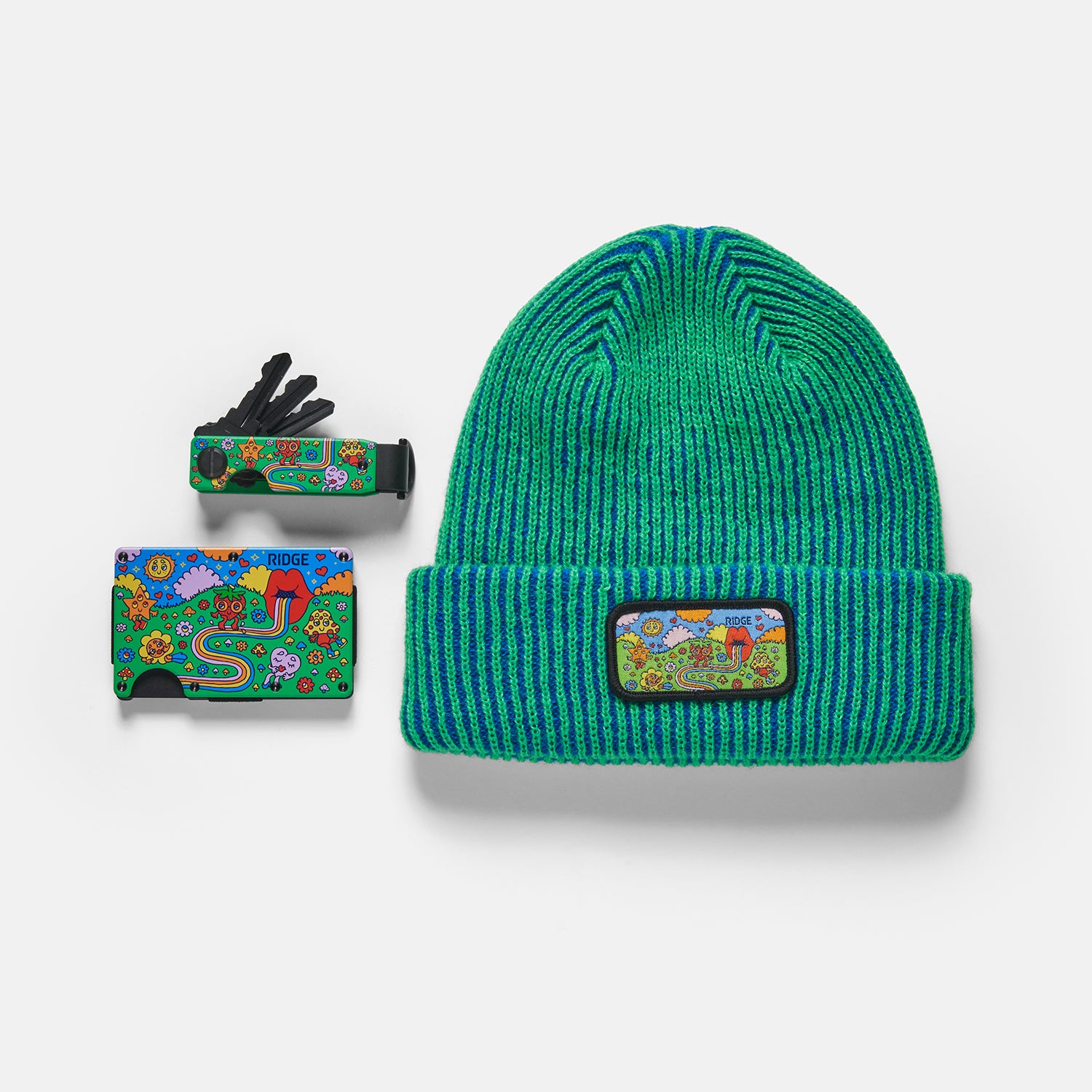 Classic Cuff Beanie by Claire Morales - Happy Daze Collection | Warm Winter Knit Hat for Women & Men | Perfect for Snowboarding, Skiing & Outdoor Activities