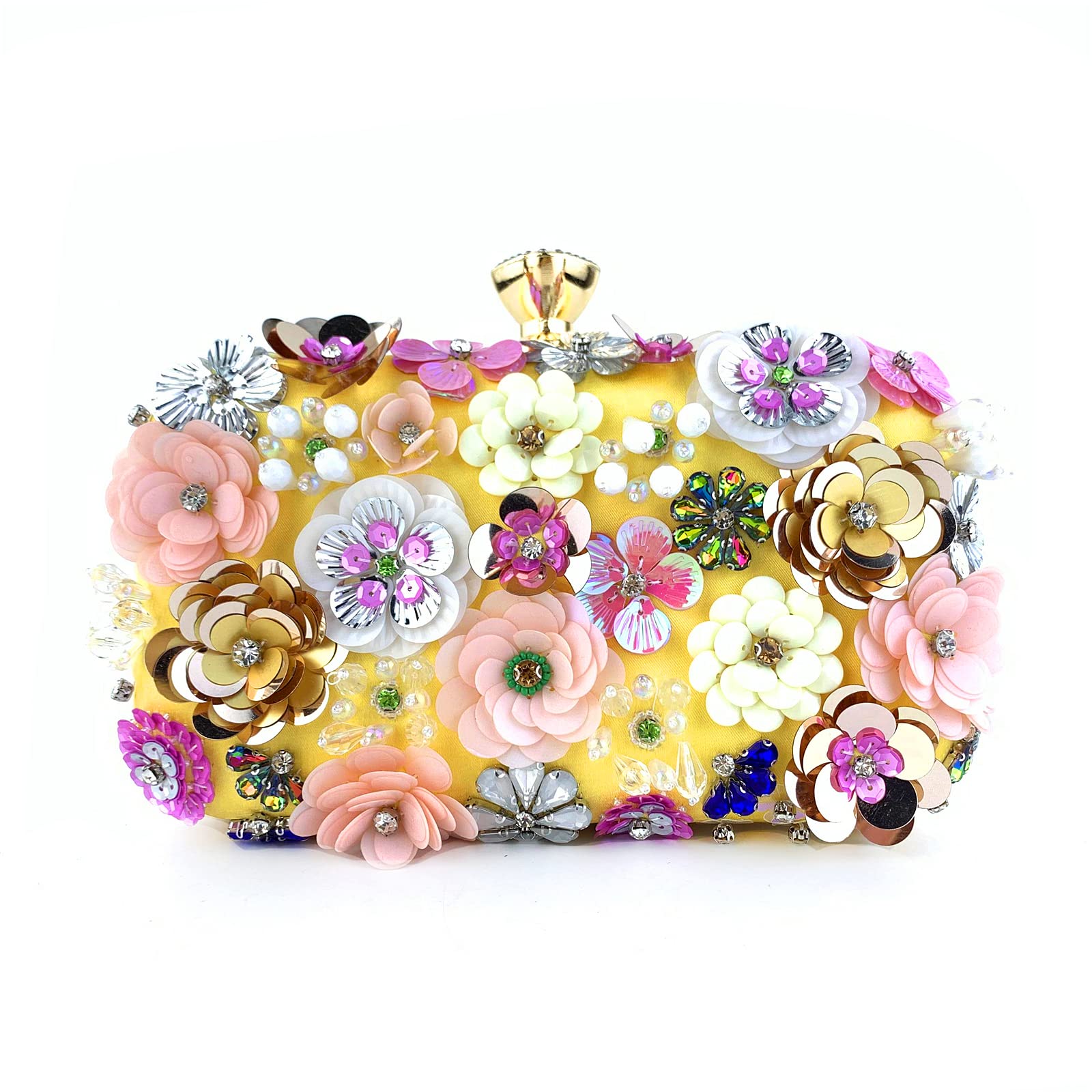 JIAJIA 3815 Women's Rhinestone 3D Sequins Envelope Clutch Purse - Elegant Wedding & Evening Handbag for Parties, Prom, Date Night & Special Occasions