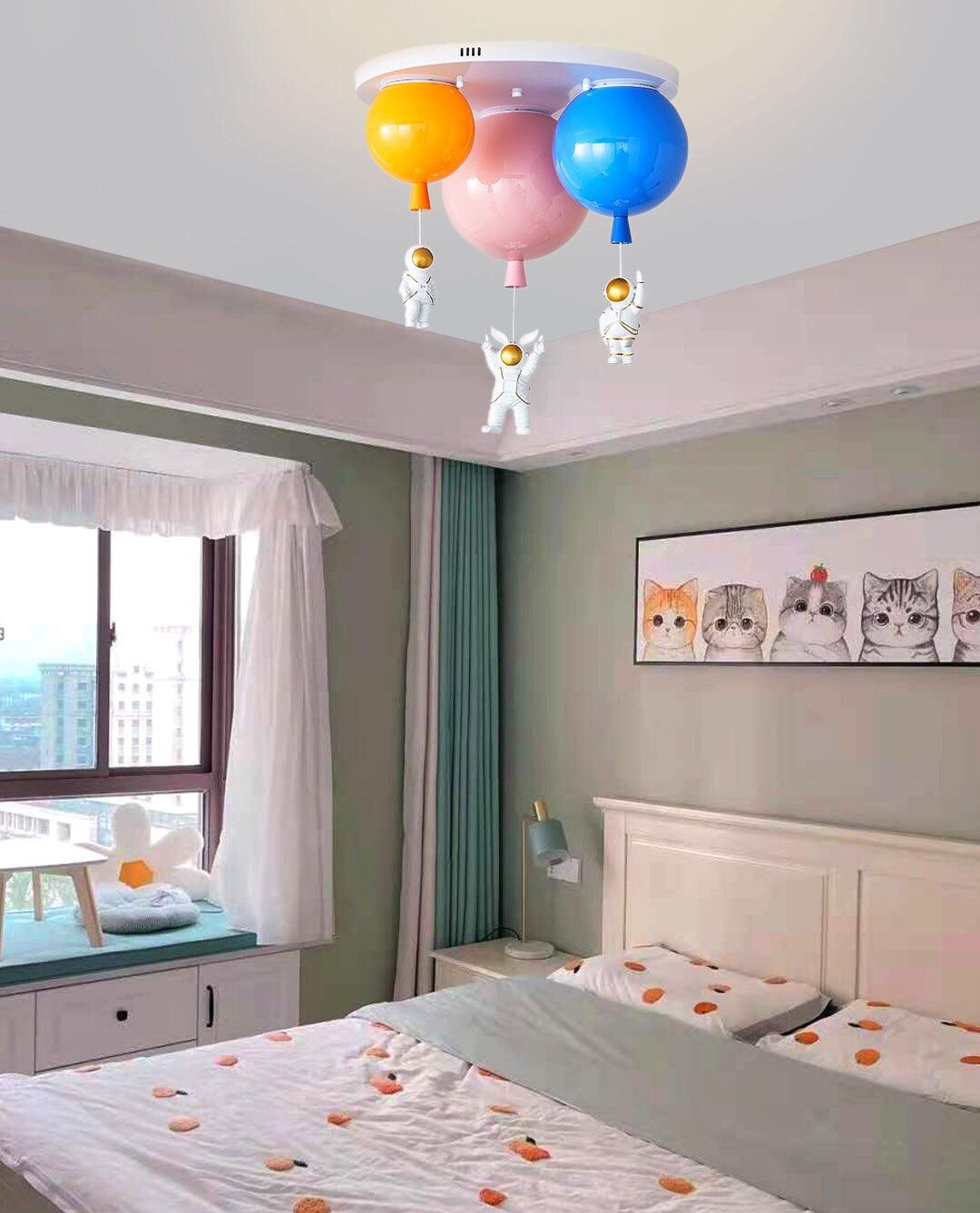 Astronaut Glossy Balloon Ceiling Lamp - Modern Space-Themed LED Light for Kids Room & Nursery Decor - Perfect for Birthday Parties & Space-Themed Bedrooms