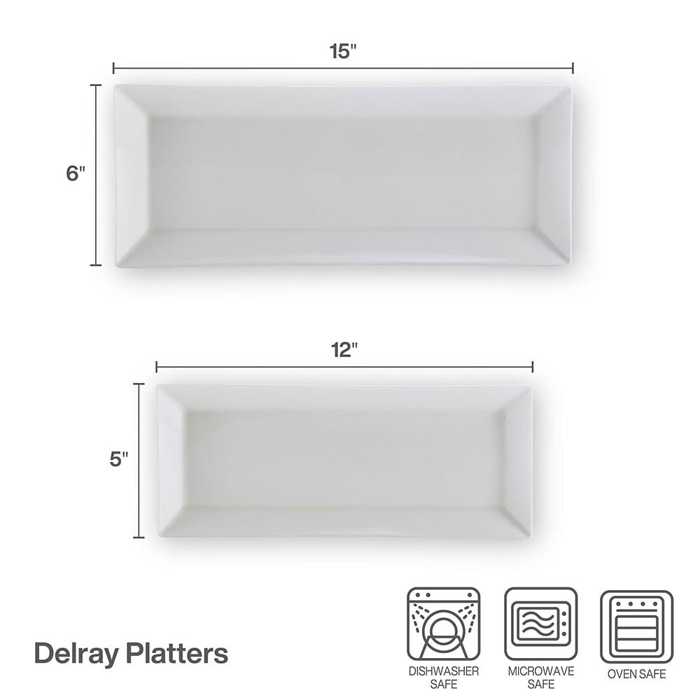 Delray Set of 2 Bamboo Bread Trays - Perfect for Serving, Baking & Storing Bread - Ideal for Restaurants, Bakeries & Home Kitchens