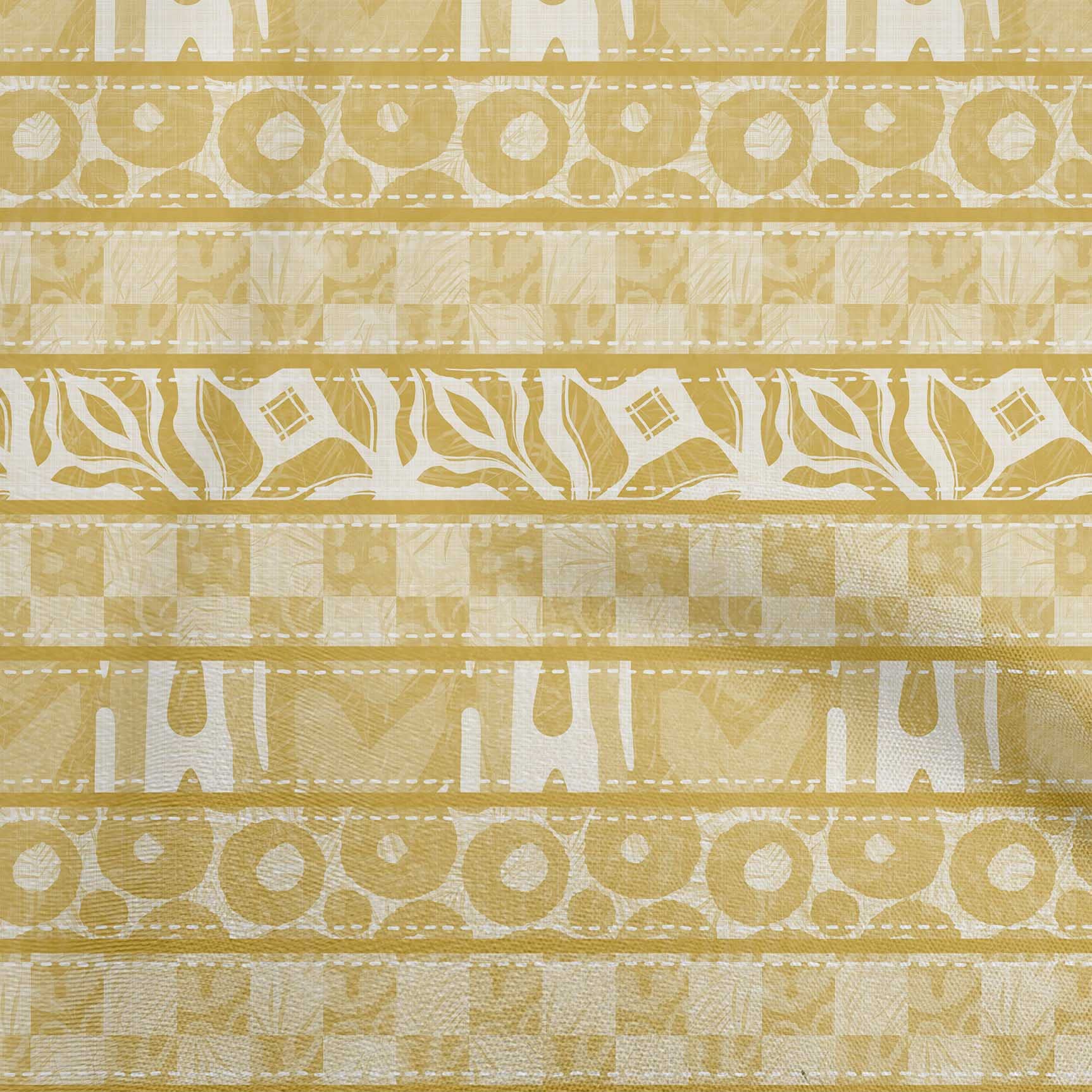 oneOone Polyester Spandex Yellow Batik Fabric - 56 Inch Wide DIY Clothing & Quilting Material for Asian Style Apparel, Home Decor, and Craft Projects | Perfect for Dresses, Scarves, and Cultural Costumes