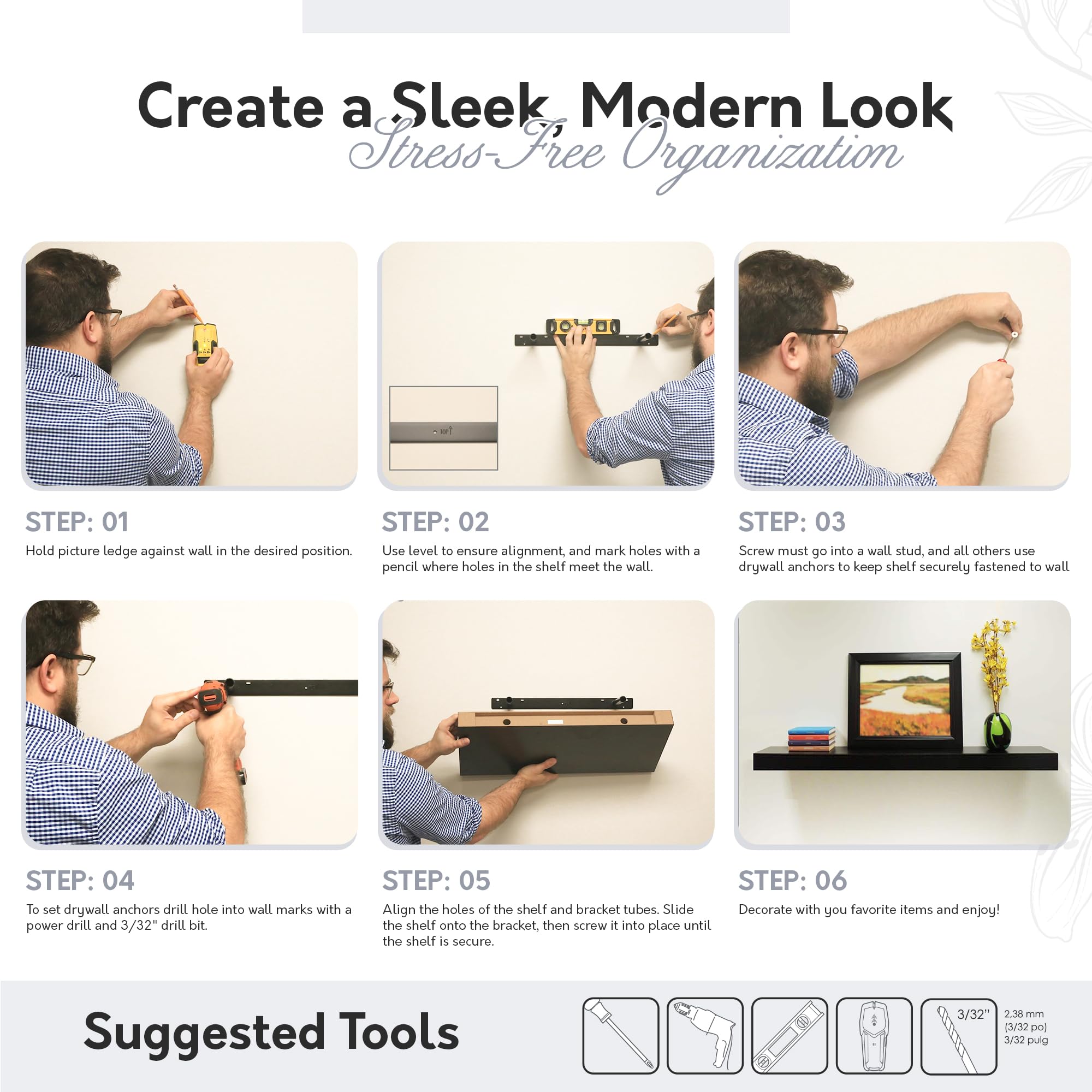 InPlace Floating Wall Shelf with Hidden Brackets - 8