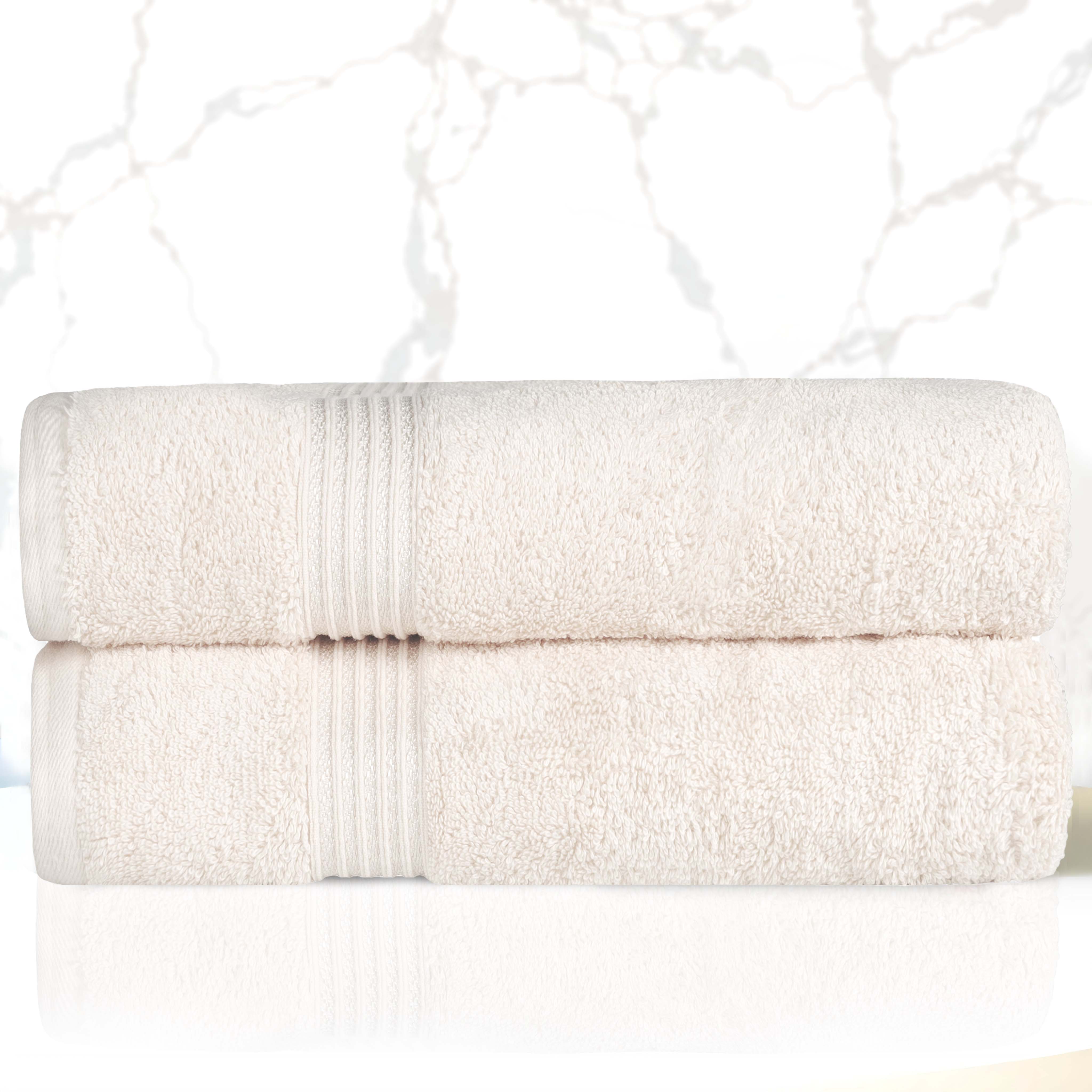 Premium Egyptian Cotton Bath Towels Set of 2 - Ultra Soft & Highly Absorbent - Luxury Bath & Spa, Beach, Gym Essentials for Home & Travel
