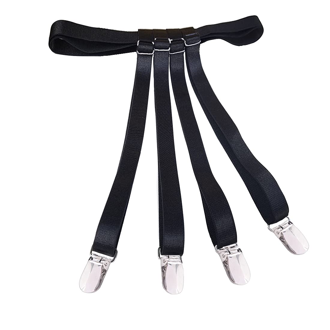 Sexy Adjustable Black Garter Belt for Women - Plus Size Thigh High Stockings Holder with 4 Metal Clips | Perfect for Lingerie, Boudoir, Cosplay & Special Occasions
