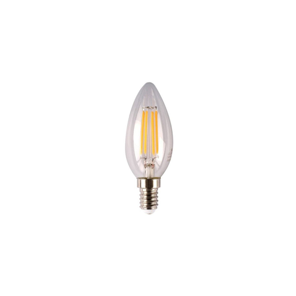 4W E14 LED Candle Bulb 5000K Daylight White Clear Filament Dimmable Light Bulb - Perfect for Chandeliers, Wall Sconces, and Vintage Lighting Fixtures