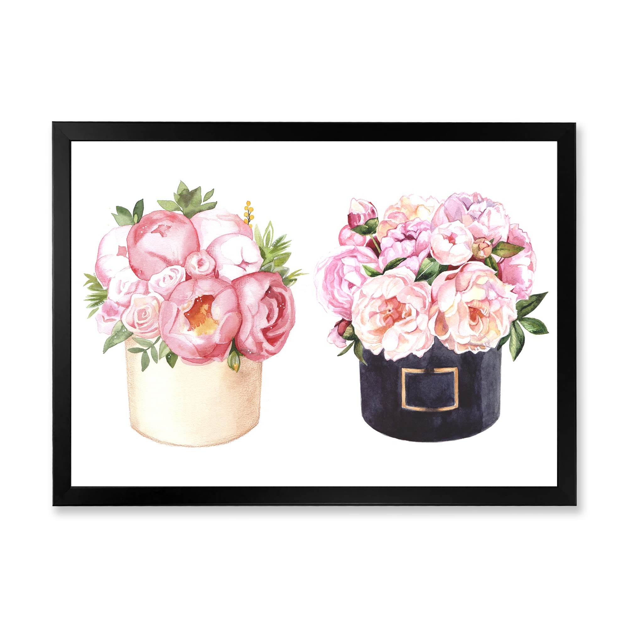 Farmhouse Floral Wall Art - DesignQ Flower Box with Peonies & Roses Canvas Print | Perfect for Living Room, Bedroom & Home Decor