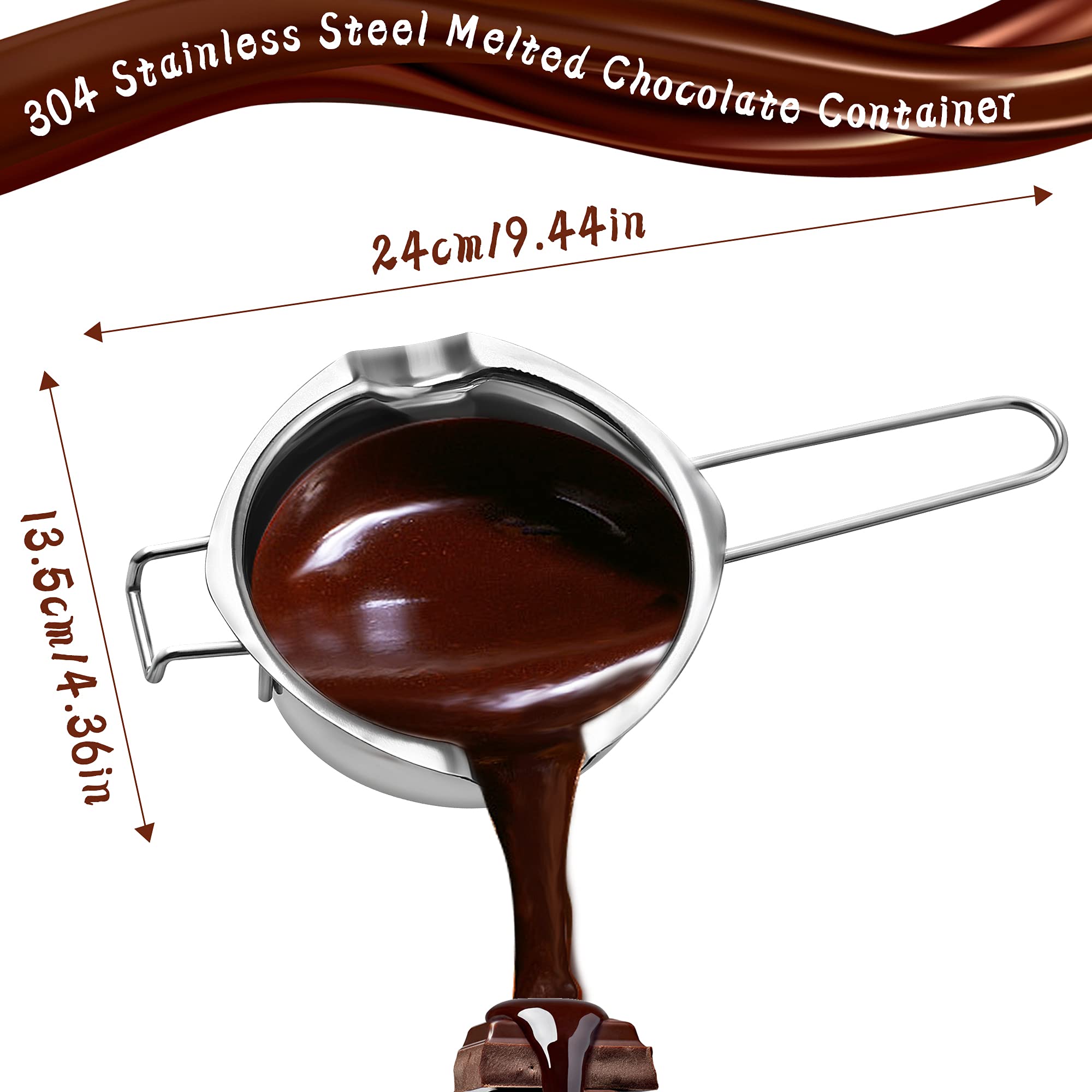 11-Piece Chocolate Dipping Tool Set - Stainless Steel Double Boiler Pot with Dipping Forks & Decorating Spoons - Professional Candy Making Supplies for Chocolate, Cake, Dessert - Perfect for Home Baking, DIY Treats & Holiday Gift Making