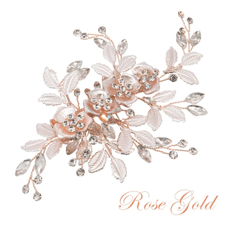 Rose Gold Bridal Hair Clip with Swarovski Crystals - Elegant Wedding Hair Accessory for Brides, Bridesmaids & Prom | Perfect for Weddings, Parties & Special Occasions