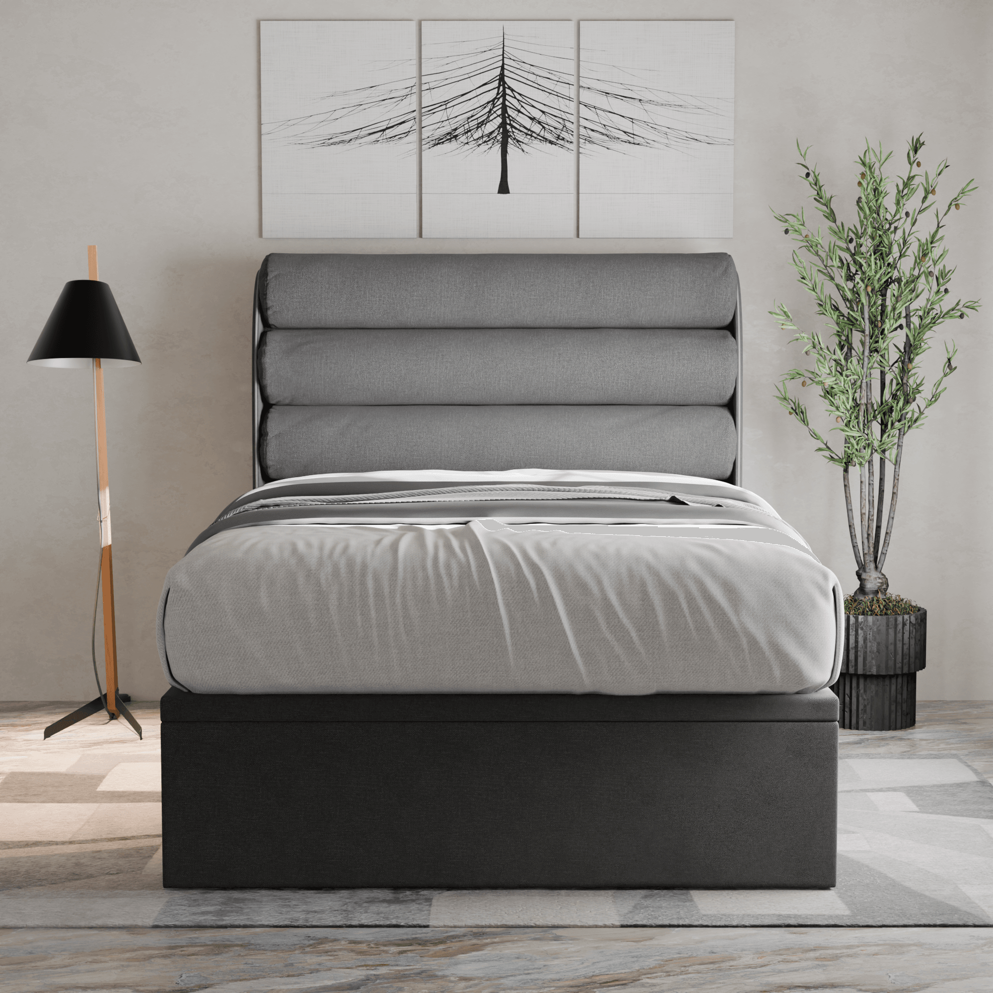 Gobbee Waterproof Fabric Storage Bed with Underbed Drawers - Perfect for Small Spaces, Dorm Rooms & Guest Bedrooms