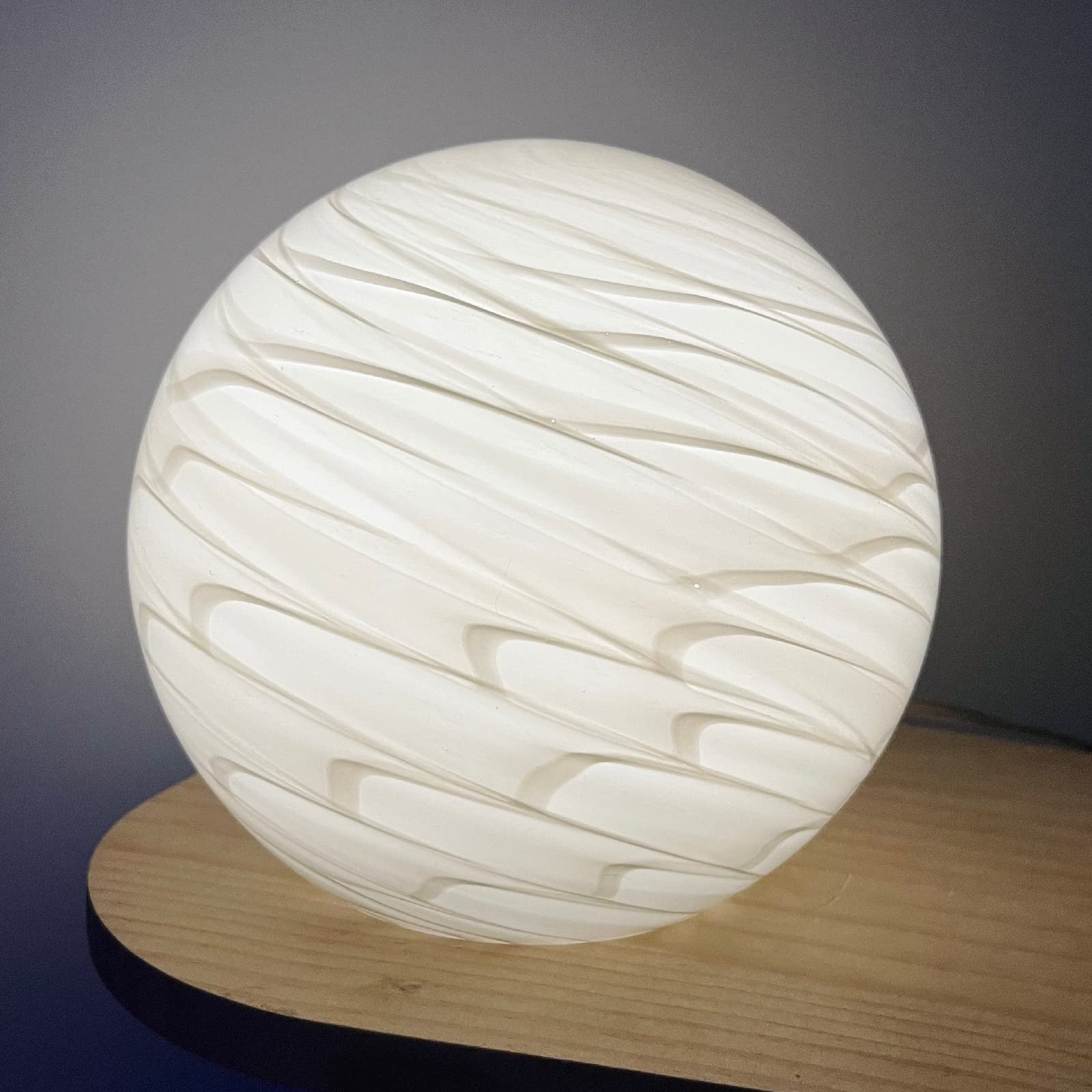 Vintage White Glass Table Lamp - Dawn & Sea Ashen Rill Style - Perfect for Bedroom, Living Room & Office Decor