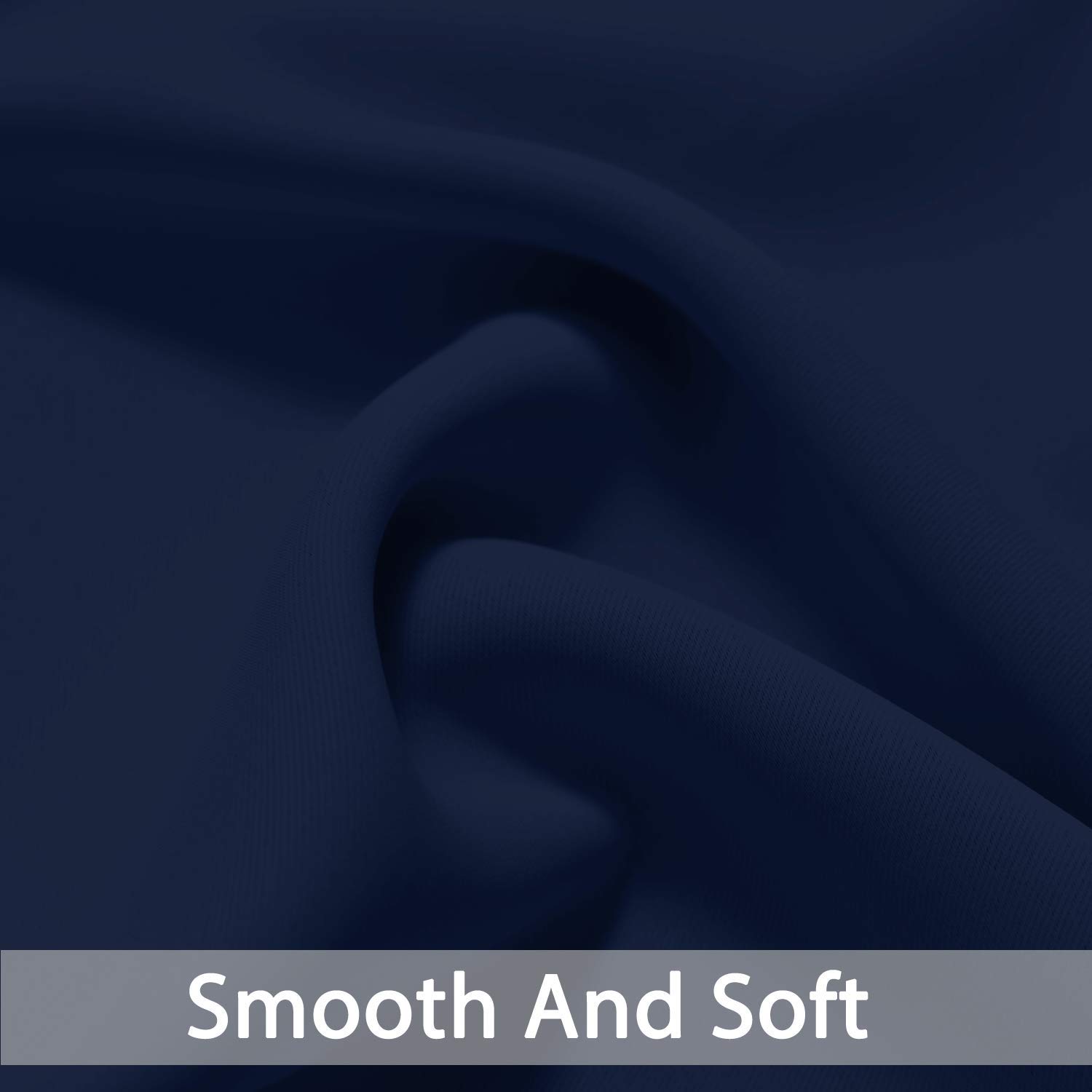 Premium Blackout Curtains for Bedroom & Living Room - Thermal Insulated Room Darkening Curtains with Rod Pocket, Set of 2 Panels (52 x 63 Inch, Navy Blue) - Perfect for Home Theater, Nursery & Light Sleepers