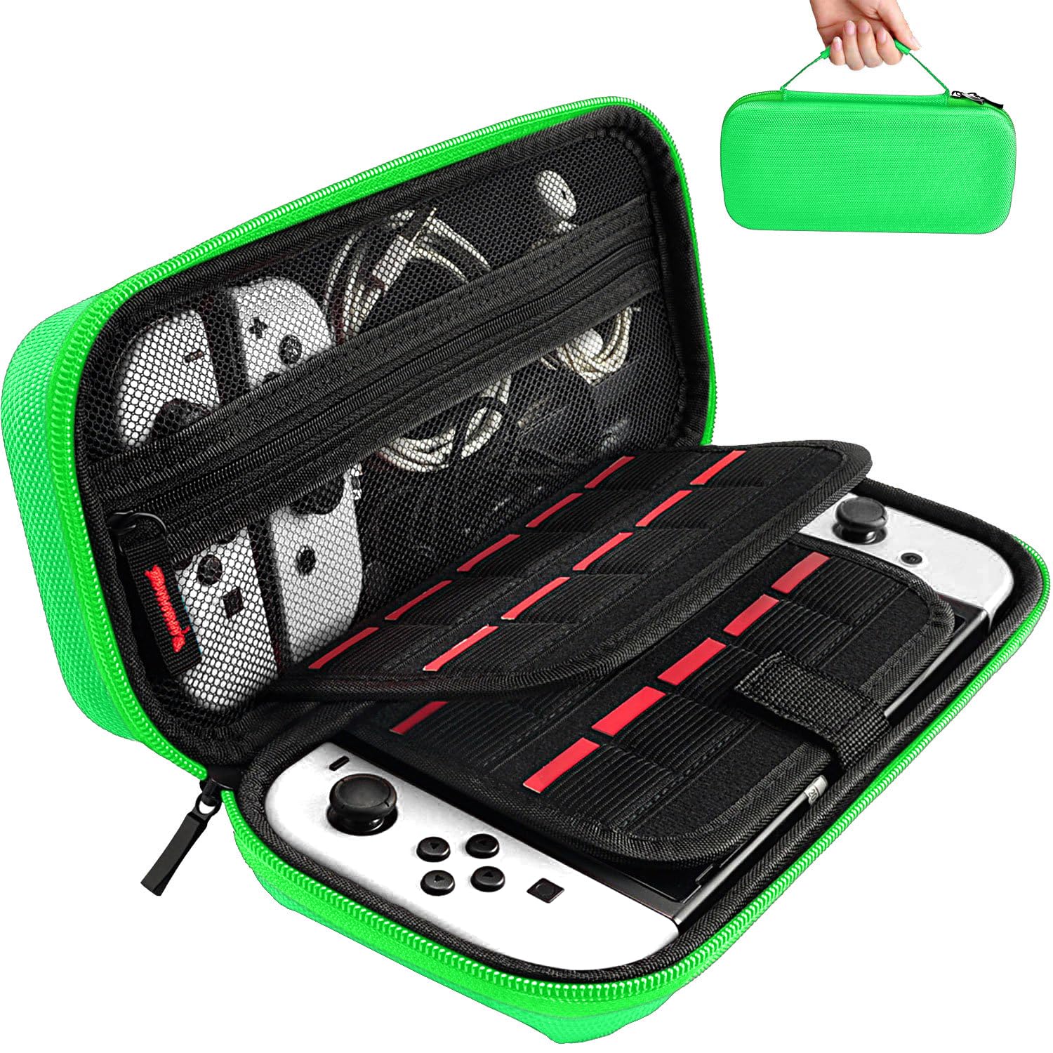 Premium Nintendo Switch & Switch OLED Carrying Case - Hard Shell Travel Pouch with 20 Game Cartridge Slots | Protective Storage for Console & Accessories | Perfect for Travel, Commuting & Gaming On-The-Go