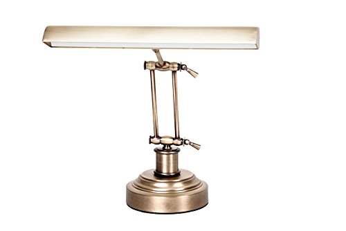 Cocoweb DLED14AB LED Piano Desk Lamp in Antique Brass - Adjustable Brightness for Reading, Studying & Home Office Lighting