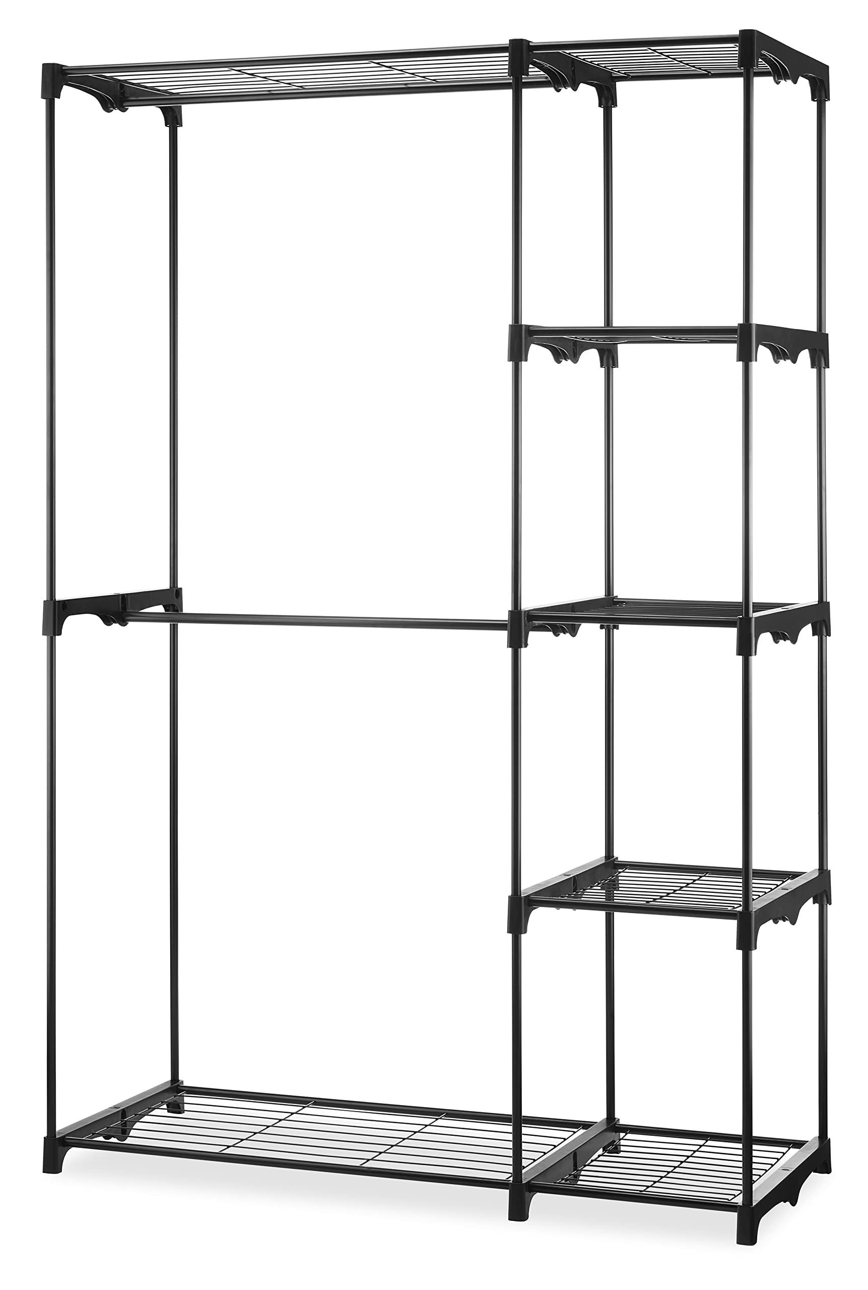 Whitmor Deluxe Heavy Duty Freestanding Closet Organizer with Double Rod - Perfect for Bedroom, Closet & Dorm Storage Organization