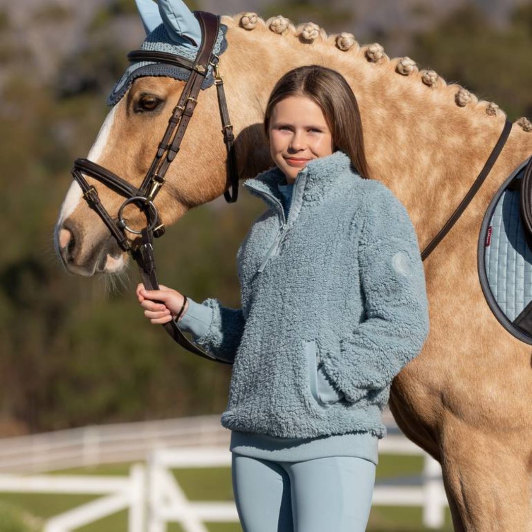 LeMieux Young Rider Tia Teddy Fleece Jacket - Soft & Warm Equestrian Riding Coat for Girls - Perfect for Horseback Riding, Training, and Outdoor Activities