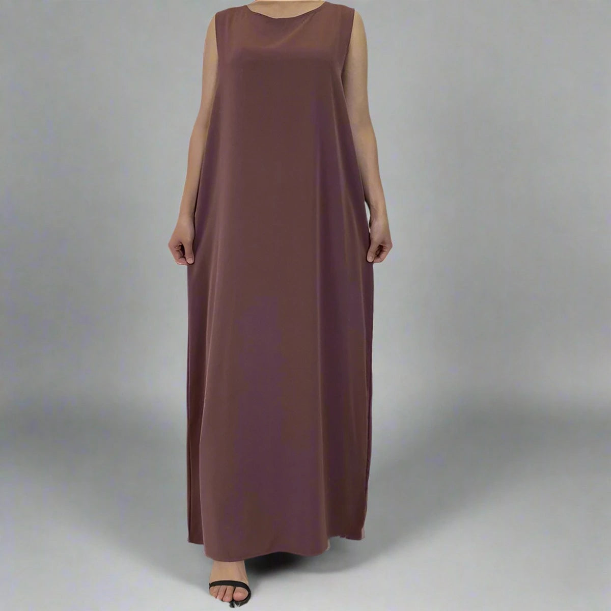 12 Color Options Muslim Women Nida Underdress Sleeveless Inner Slip Under Dress - Modest Layering for Daily Wear & Special Occasions