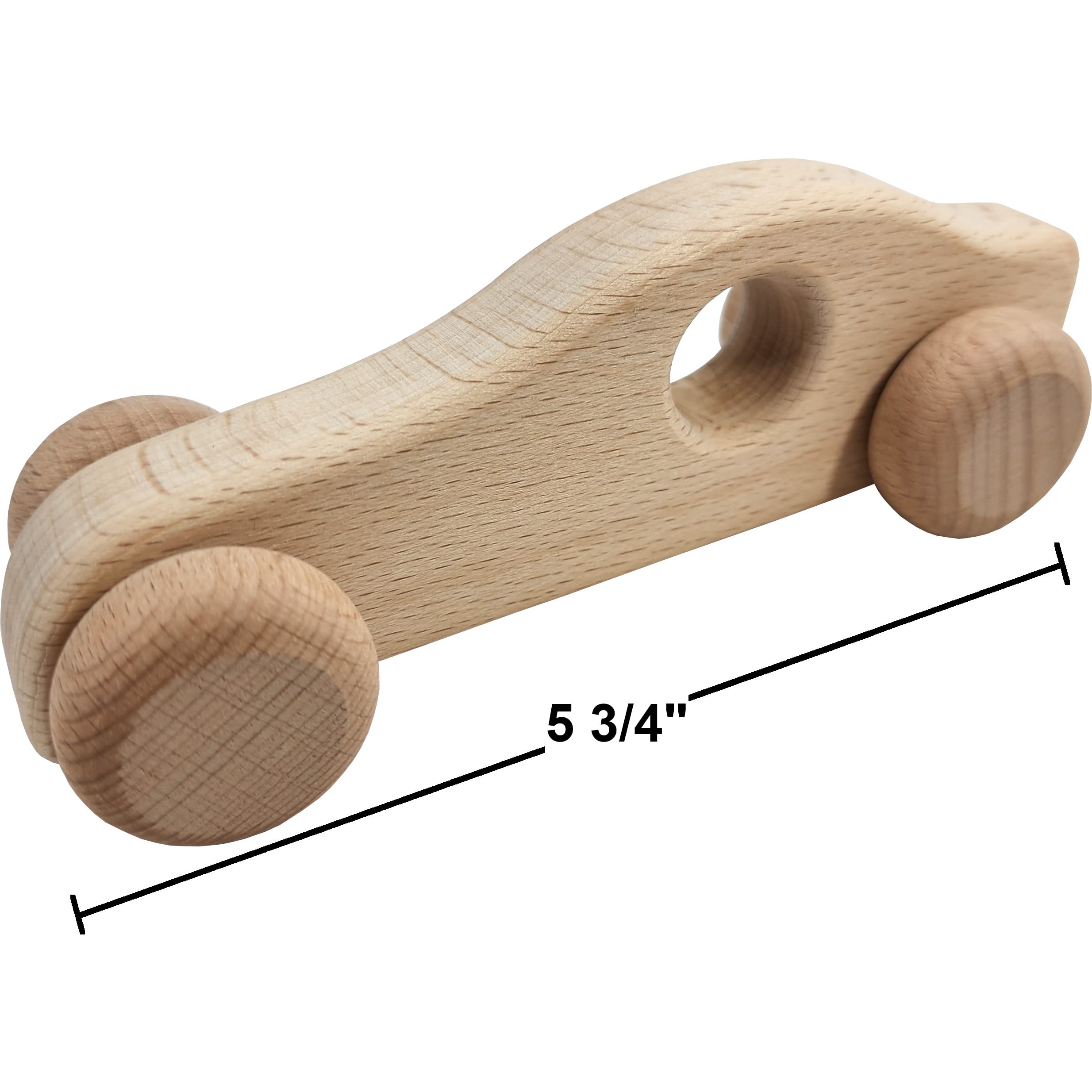 2 Pack Wooden Cars for Toddlers & Babies - Montessori Baby Rattles & Teething Toys - Perfect for Early Learning, Sensory Play & Travel Entertainment