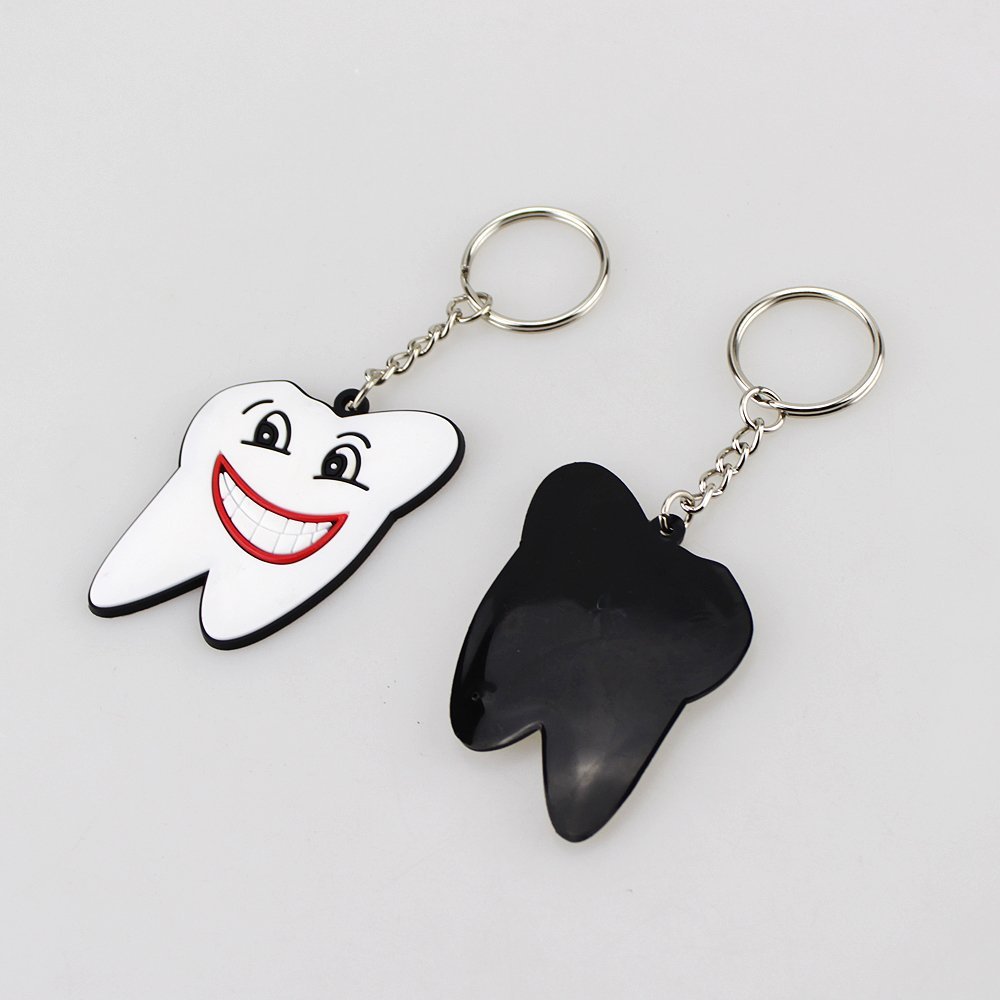 30pcs Smile Shape Rubber Keychain Charms - Fun Dental Clinic Gifts, Christmas Party Favors & School Carnival Prizes for Kids Birthday | Perfect for Dentist Appreciation, Classroom Rewards and Holiday Giveaways