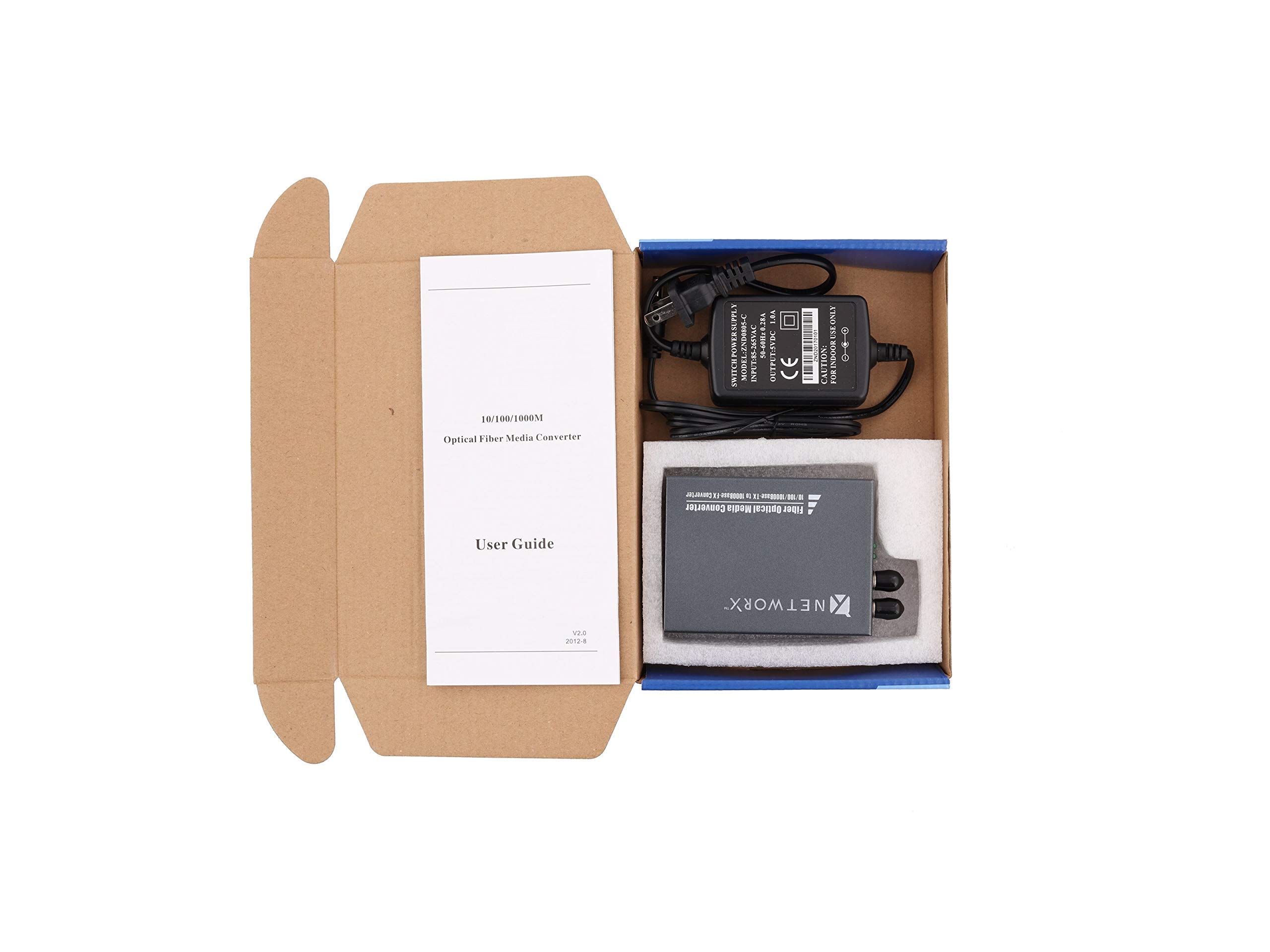 Networx® Gigabit Ethernet Fiber Media Converter | UTP to 1000Base-LX | ST Multimode | 5-Port | High-Speed Network Conversion | Ideal for Office, Data Center & Enterprise Networking