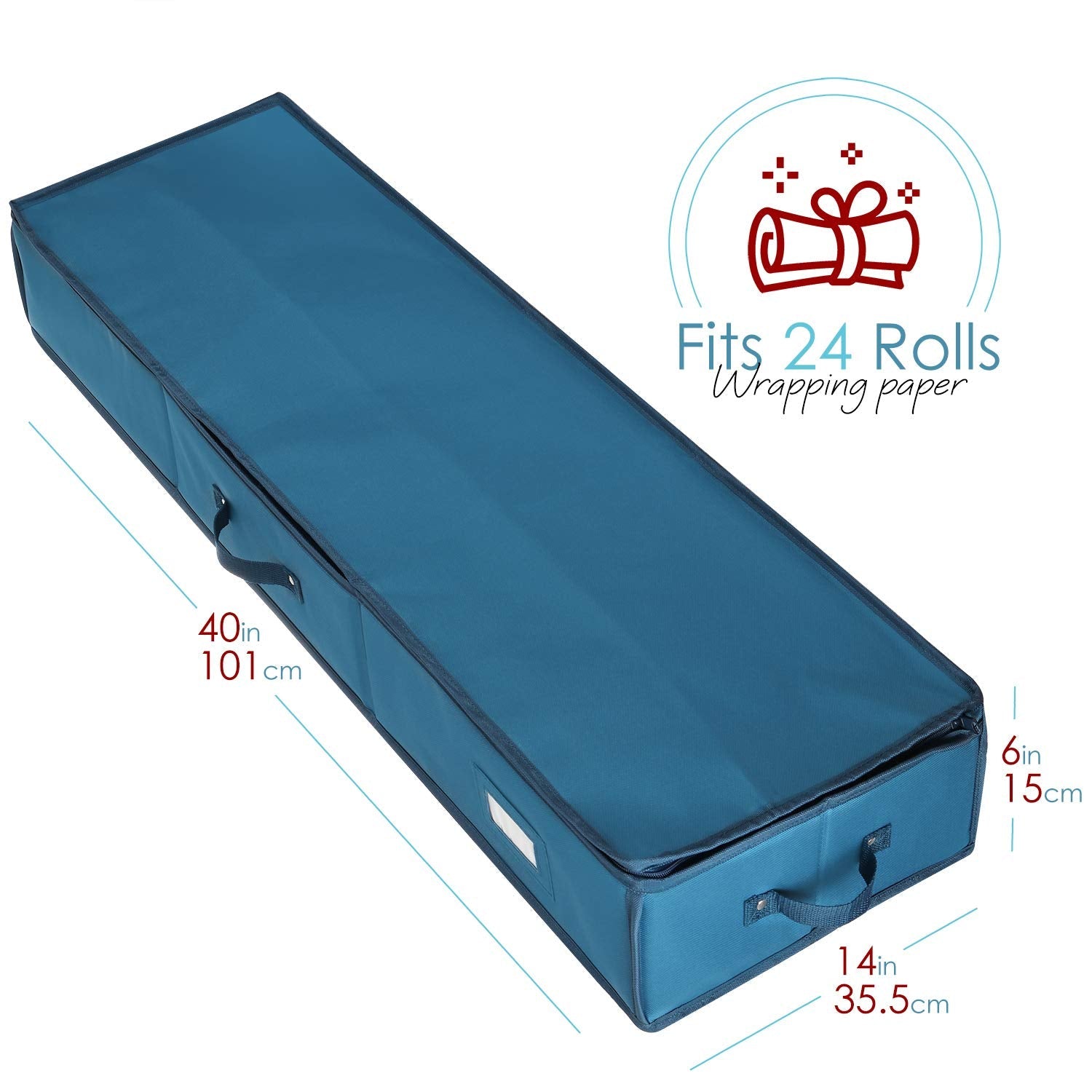 Wrapping Paper Organizer Storage Containers with Pockets - Perfect for Rolls, Ribbons & Bows - Ideal for Holiday Gift Wrapping & Craft Organization