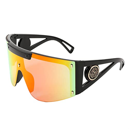 Black Frame & Red Mirrored Lens