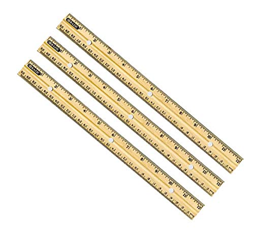 RamPro 12 Inch Wooden Ruler - Pack of 3 - Premium School & Office Measuring Tool for Students, Teachers & Crafting Projects