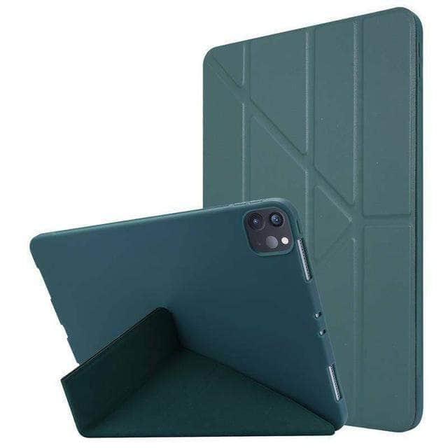 2020 iPad Pro 11 Inch Hybrid PU Leather Smart Trifold Case - Protective Cover with Auto Sleep/Wake for Work, Study & Travel