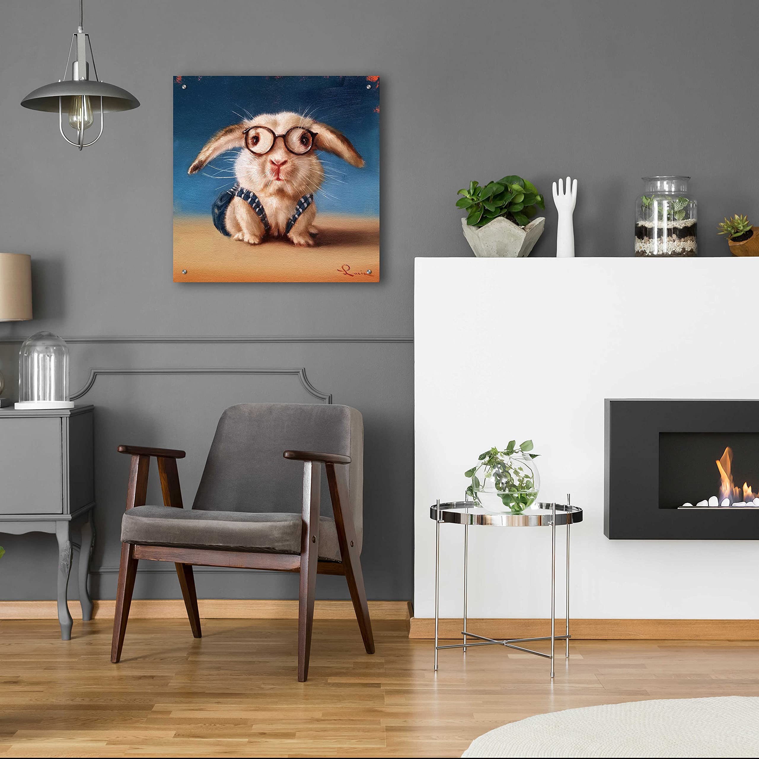 Lucia Heffernan 'Back to School' Acrylic Glass Wall Art - 24x24 Inch Modern Canvas Painting for Home & Office Decor - Perfect for Classrooms, Kids Rooms and School Themed Spaces