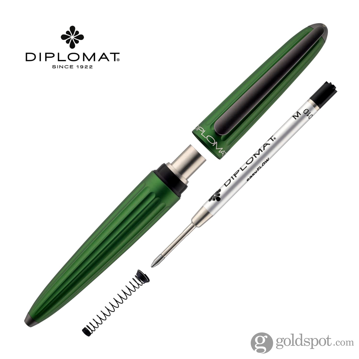 Premium Diplomat Aero Green Ballpoint Pen - Smooth Writing Luxury Pen for Business, Gifts & Everyday Use - Office, School & Professional Scenarios