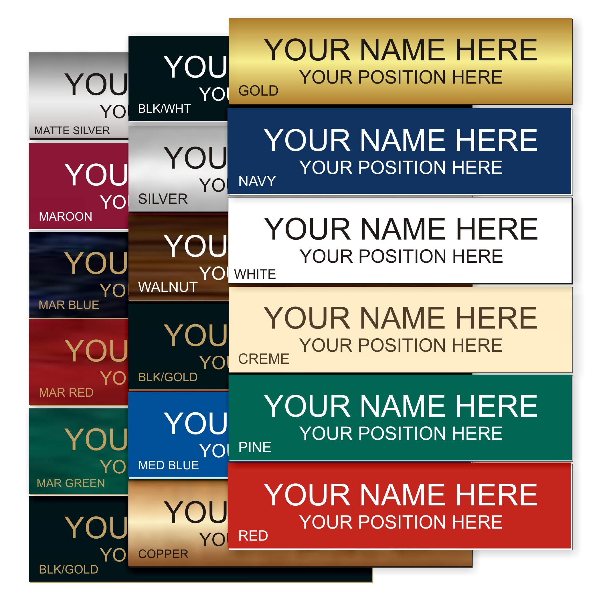 10 Pack Personalized Office Desk Name Plates & Door Signs - 2