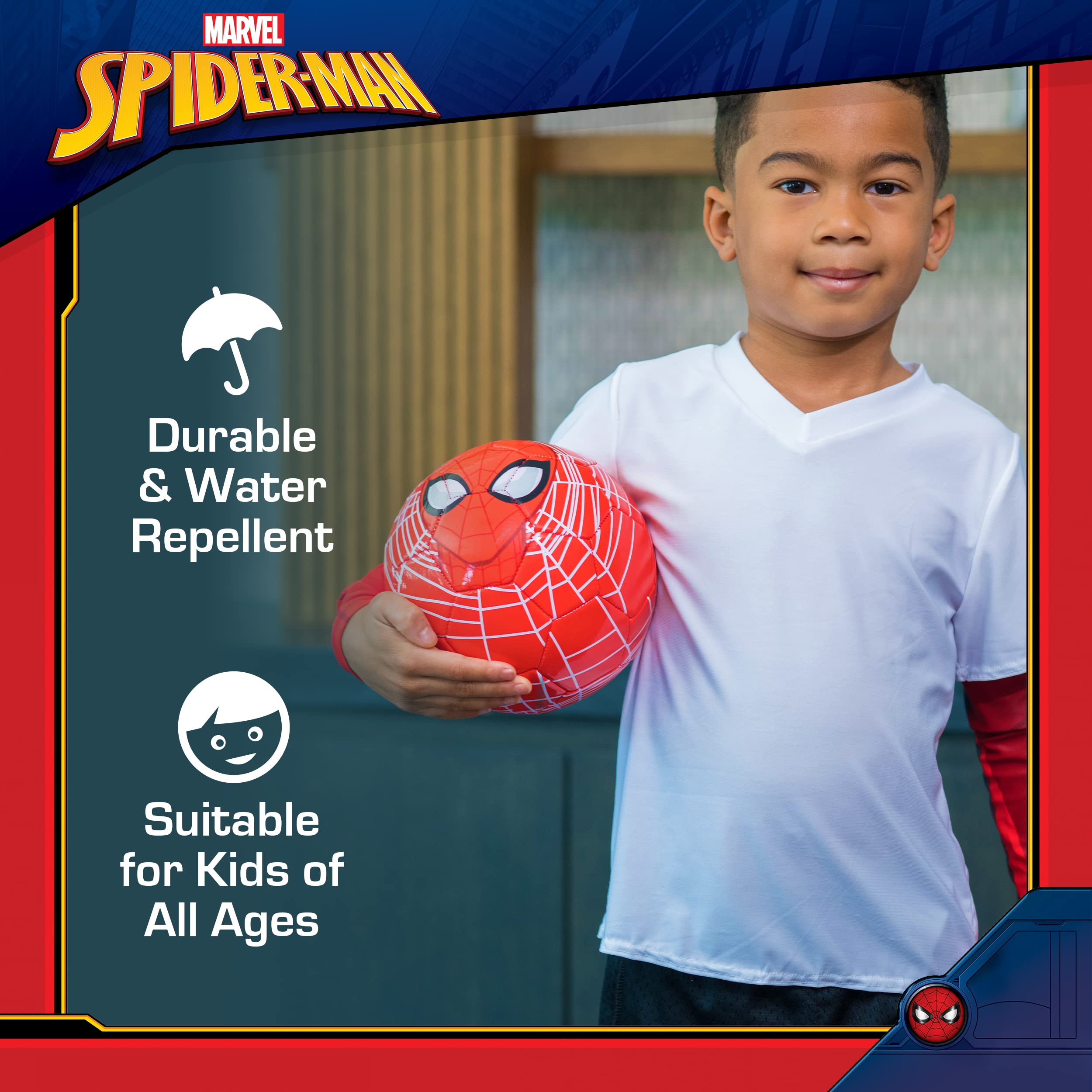 Official Capelli Sport Marvel Spider-Man Soccer Ball - Size 5 for Kids & Adults - Perfect for Training, Matches, and Superhero-Themed Gifts