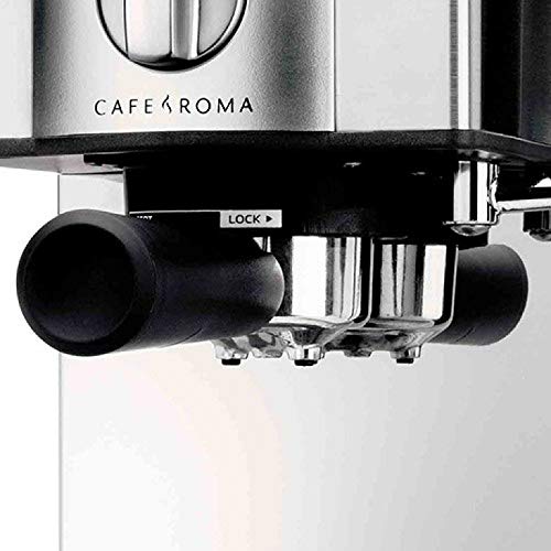 Breville ESP8XL Cafe Roma Stainless Steel Espresso Machine - 15 Bar Pump, Milk Frother, Compact 9x9x12 Inches for Home & Office Use - Silver