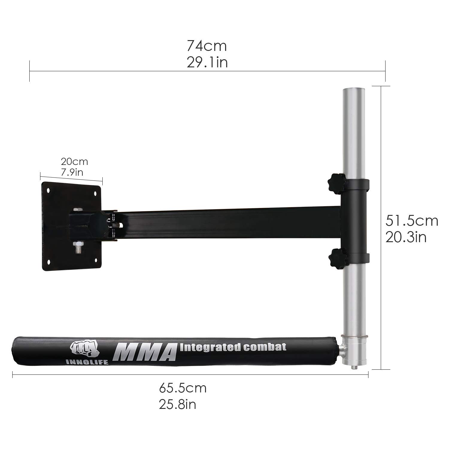InnoLife Wall Mount MMA Boxing Speed Trainer Punching Spinning Bar - Improve Reflexes & Hand-Eye Coordination for Home Gym & Martial Arts Training