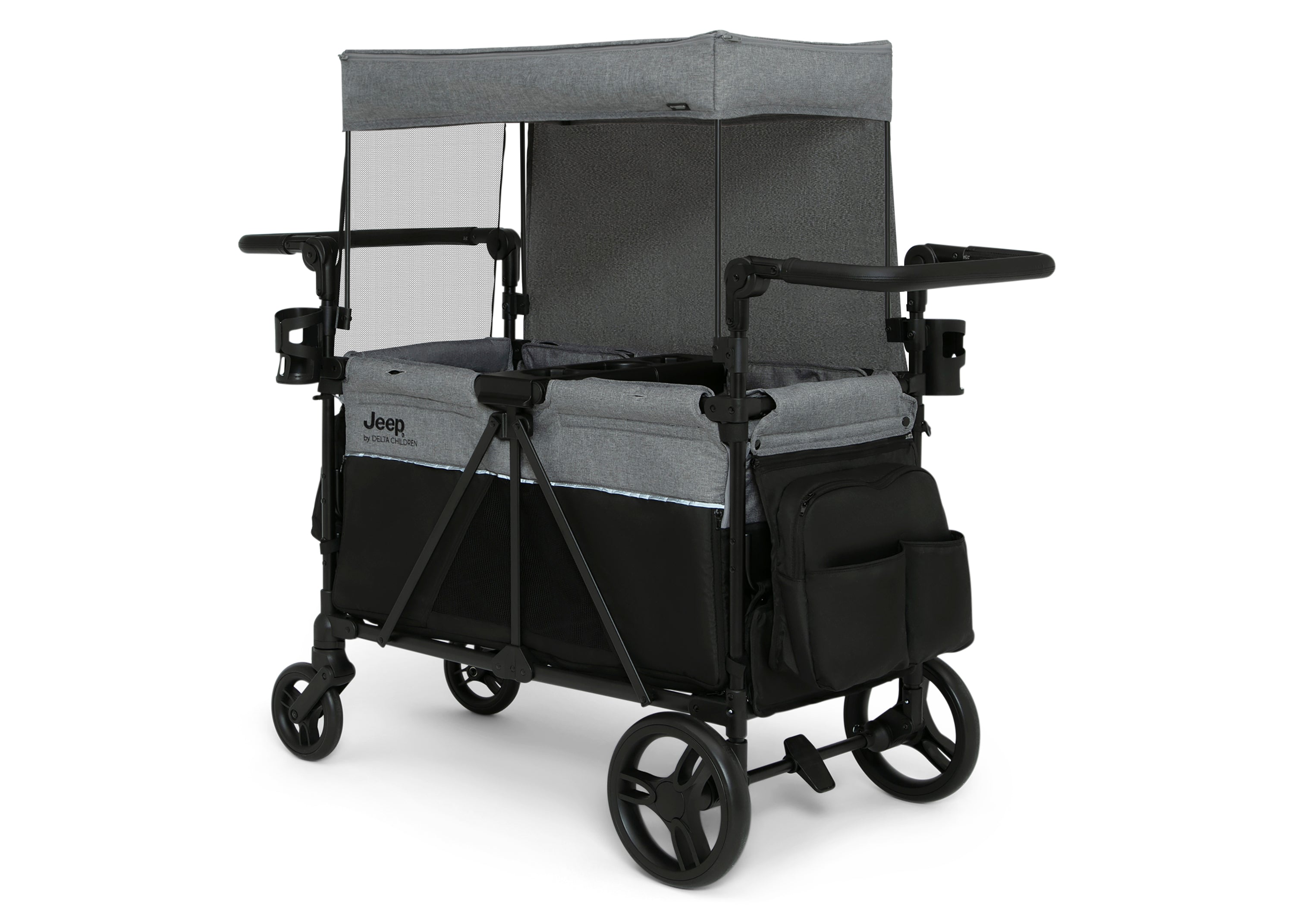 Jeep Aries Stroller Wagon - All-Terrain 4-Wheel Stroller Wagon for Kids, Foldable Baby Wagon with Canopy & Storage | Perfect for Beach, Park, Camping & Outdoor Adventures