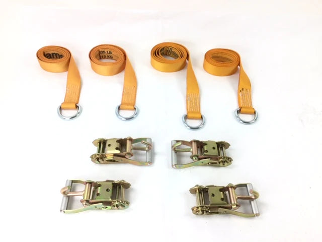 2-Pack 8-Foot Diamond Weave Lasso Straps with Finger Hook Ratchets - Heavy Duty Tie Down Straps for Trucks, Motorcycles, ATVs & Cargo Securing (4 Pack)