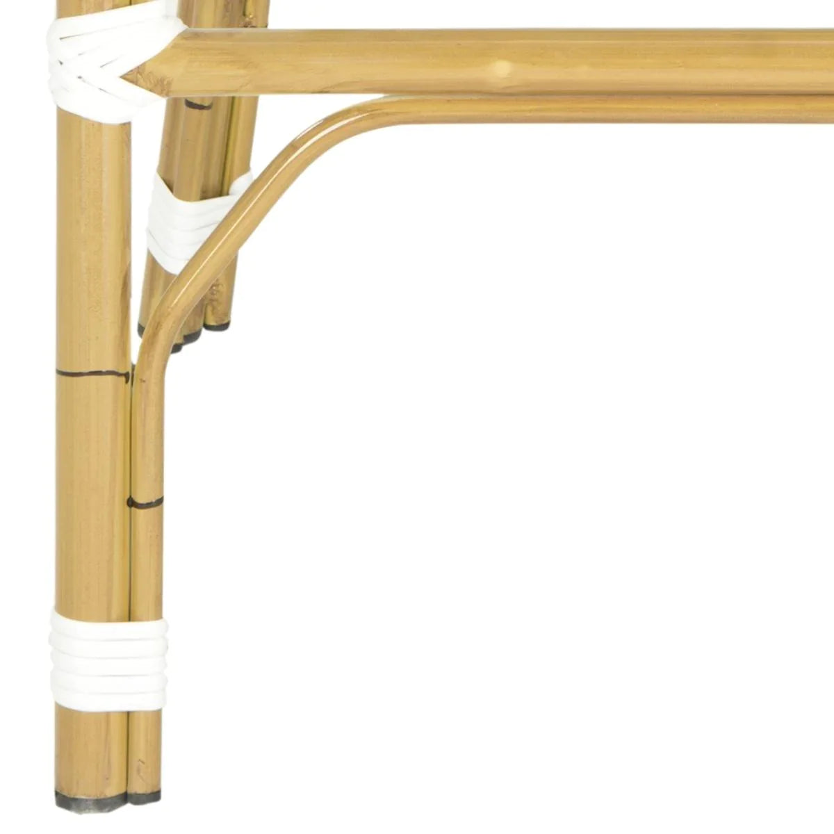Beige Indoor Outdoor Bar Stool with Faux Bamboo Frame - Patio, Kitchen, Bar & Dining Room Furniture for Home Decor