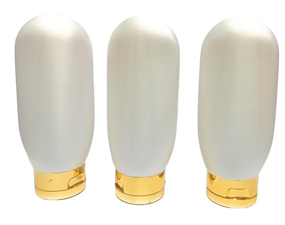 SHREE MAHA 100ml Refillable Leakproof Travel Toiletries Tubes with Gold Cap - Pack of 6 | Squeeze Bottles for Shampoo, Conditioner, Sunscreen & Cosmetics | Perfect for Travel, Gym, Camping & Home Use