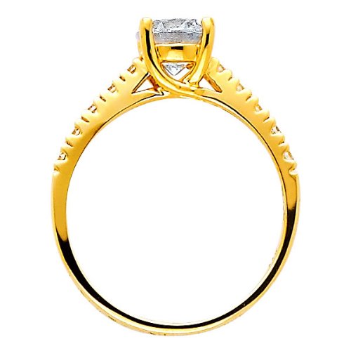 14K Yellow or White Gold Wedding Engagement Ring for Women - Elegant Solitaire Diamond Bridal Ring - Perfect for Proposals, Anniversaries, and Special Occasions