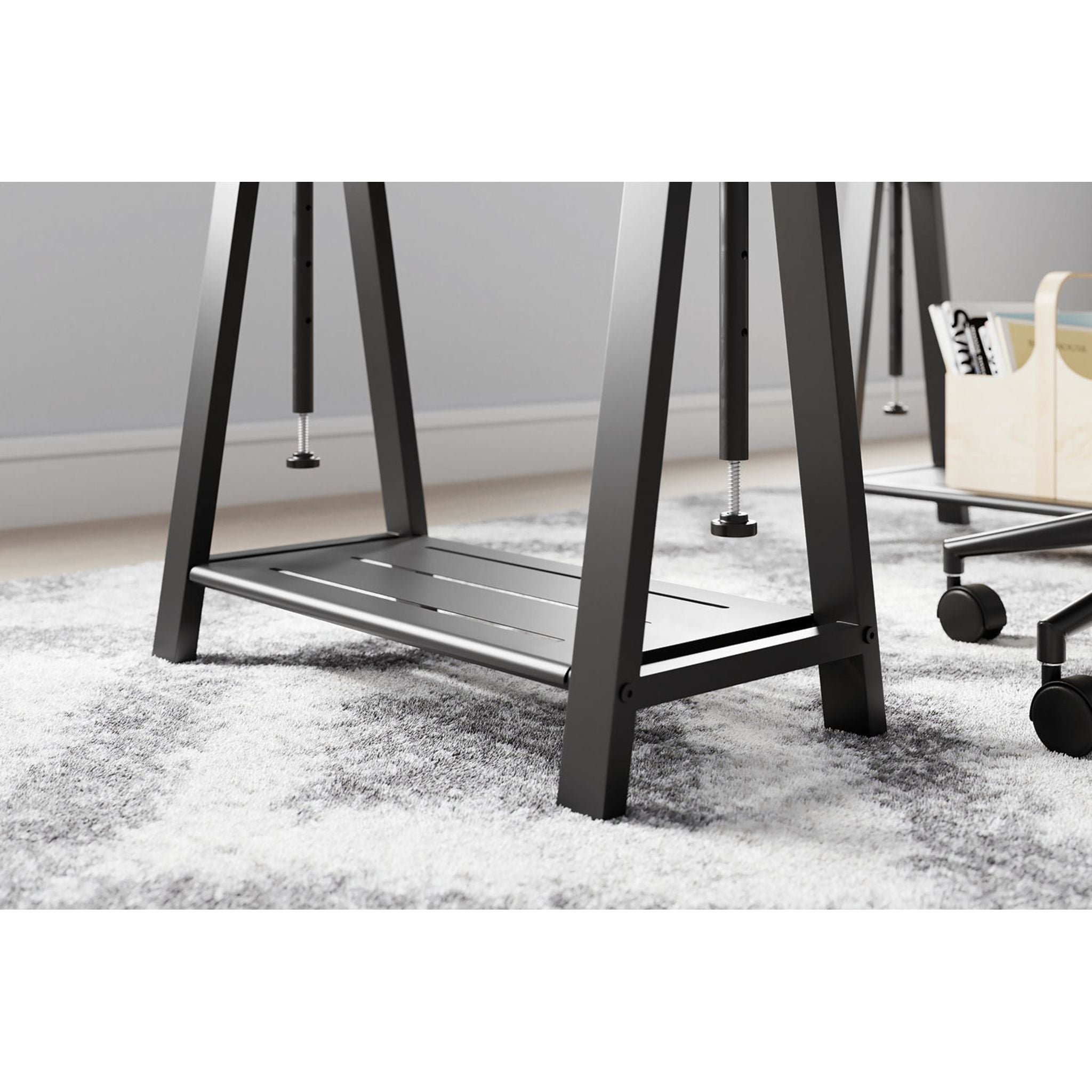 Bayflynn Adjustable Height Standing Desk - White & Black Ergonomic Office Desk for Home & Work - Perfect for Remote Work, Gaming & Study Setup