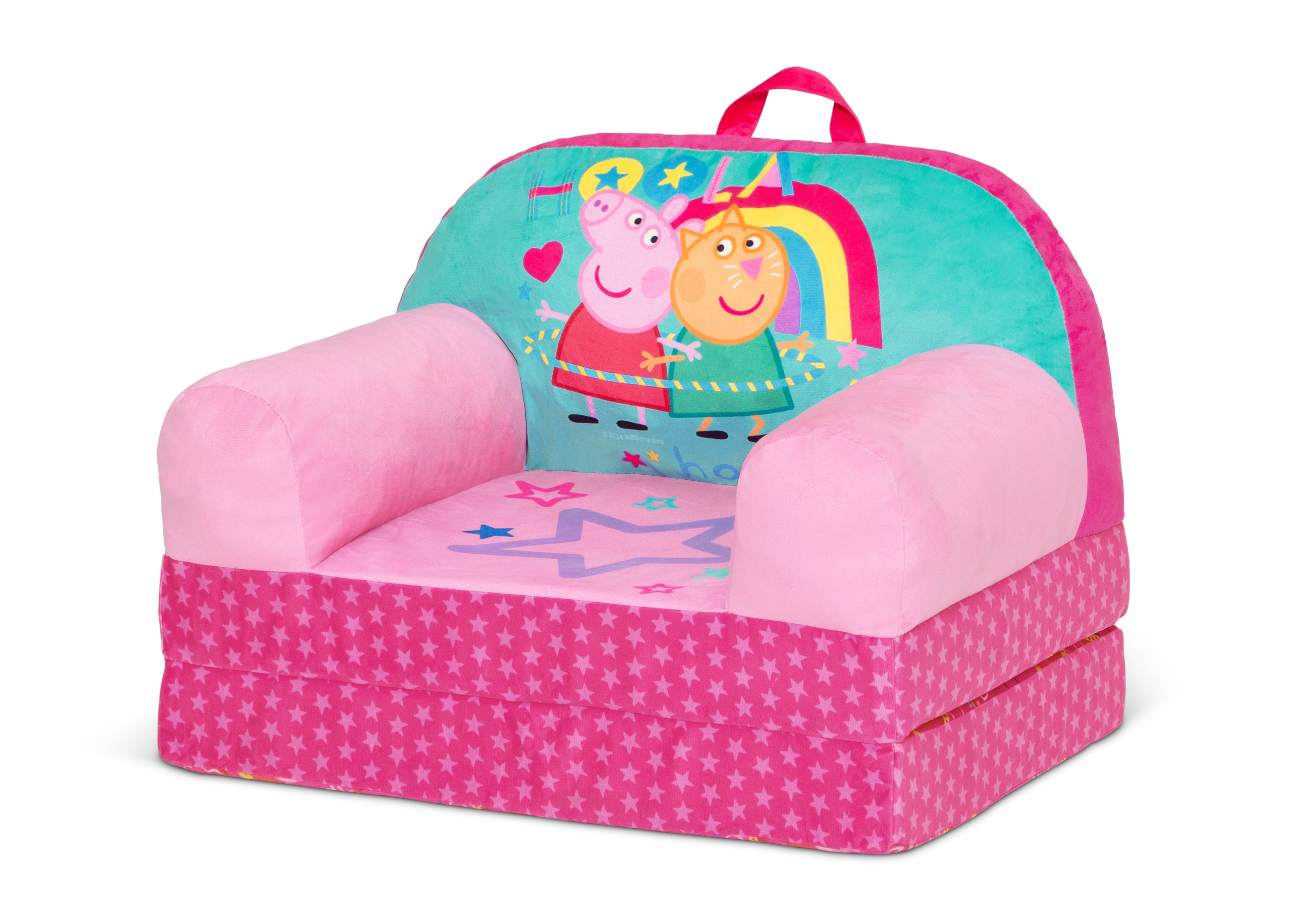 Peppa Pig Cozee Buddy Flip Out Chair - Soft Plush Kids Chair for Playroom, Bedroom & Travel - Perfect for Toddlers & Preschoolers