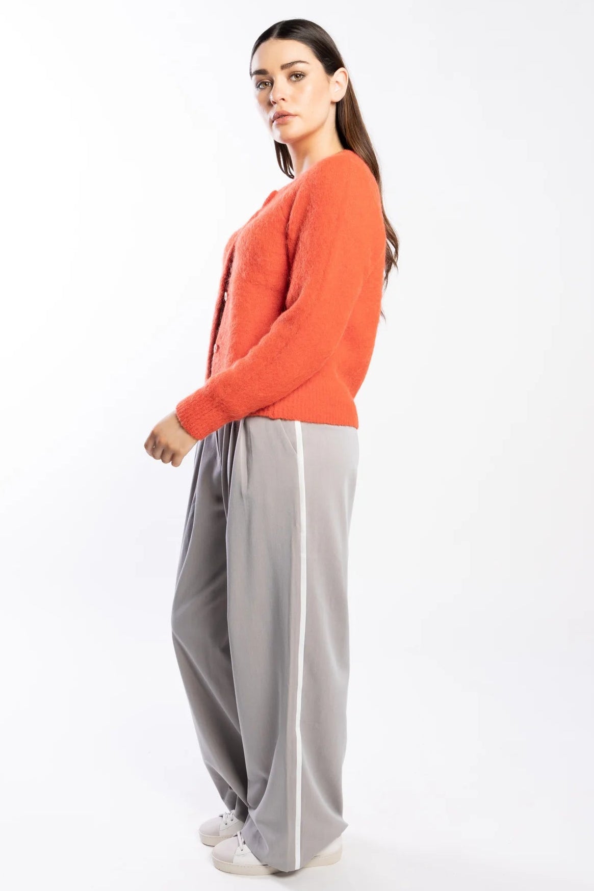 Cozy Fire Red Alpaca Blend Cardigan - Soft Warm Women's Sweater for Fall & Winter - Perfect for Casual Outfits, Office Wear and Holiday Gatherings