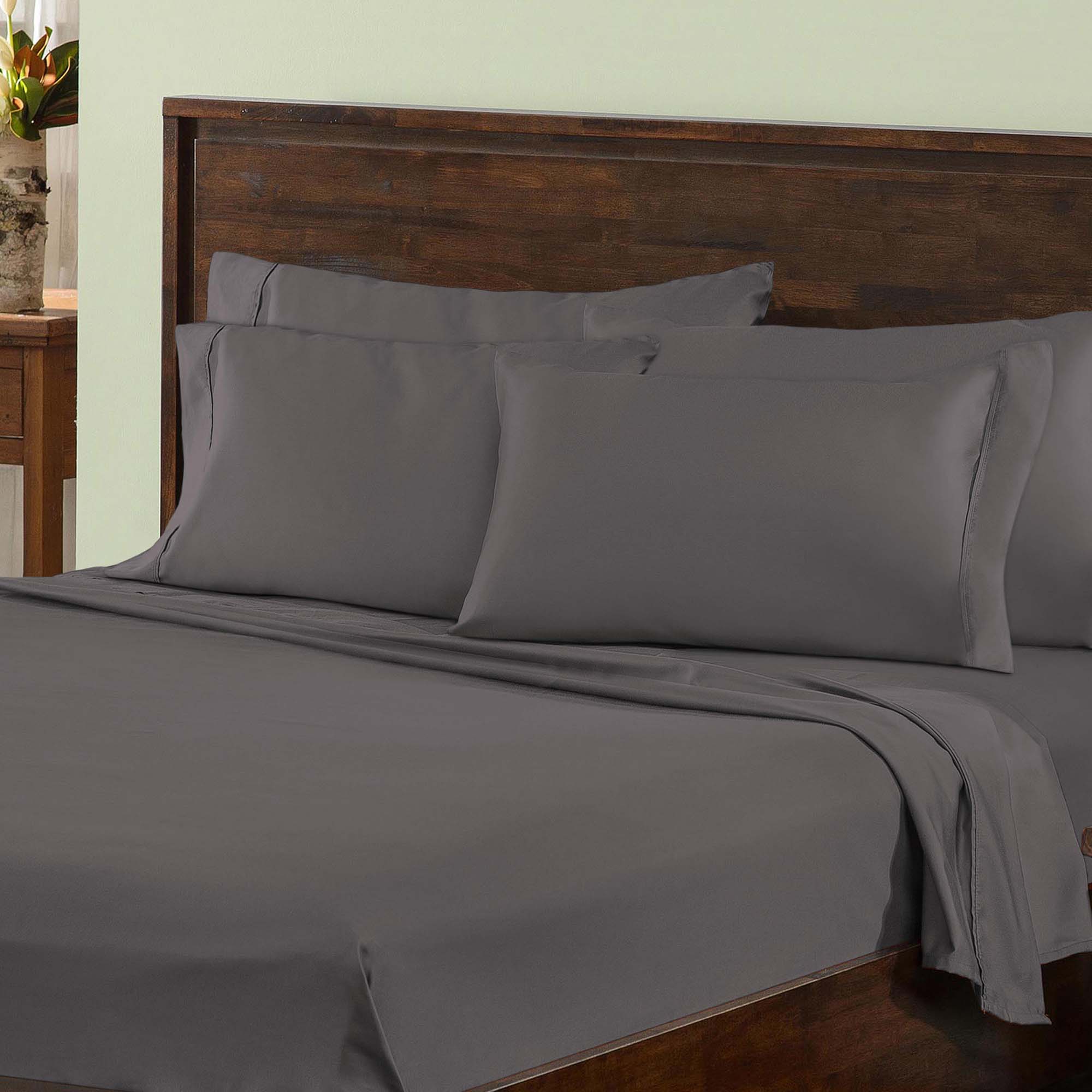 1000 Thread Count Cotton Rich Solid Deep Pocket Bed Sheet Set - Queen Size, Soft & Breathable for Ultimate Comfort - Perfect for Luxury Hotels, Guest Rooms & Cozy Home Bedding