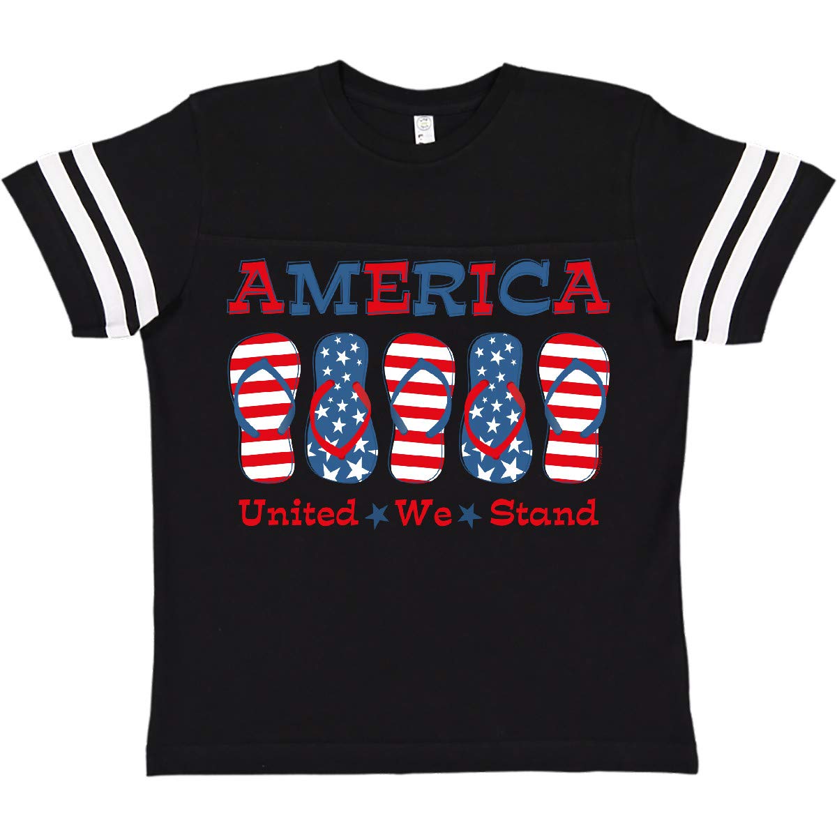 Inktastic Flip Flop America Youth T-Shirt - Patriotic Summer Graphic Tee for Kids | Perfect for 4th of July, Beach Vacations & Casual Outings