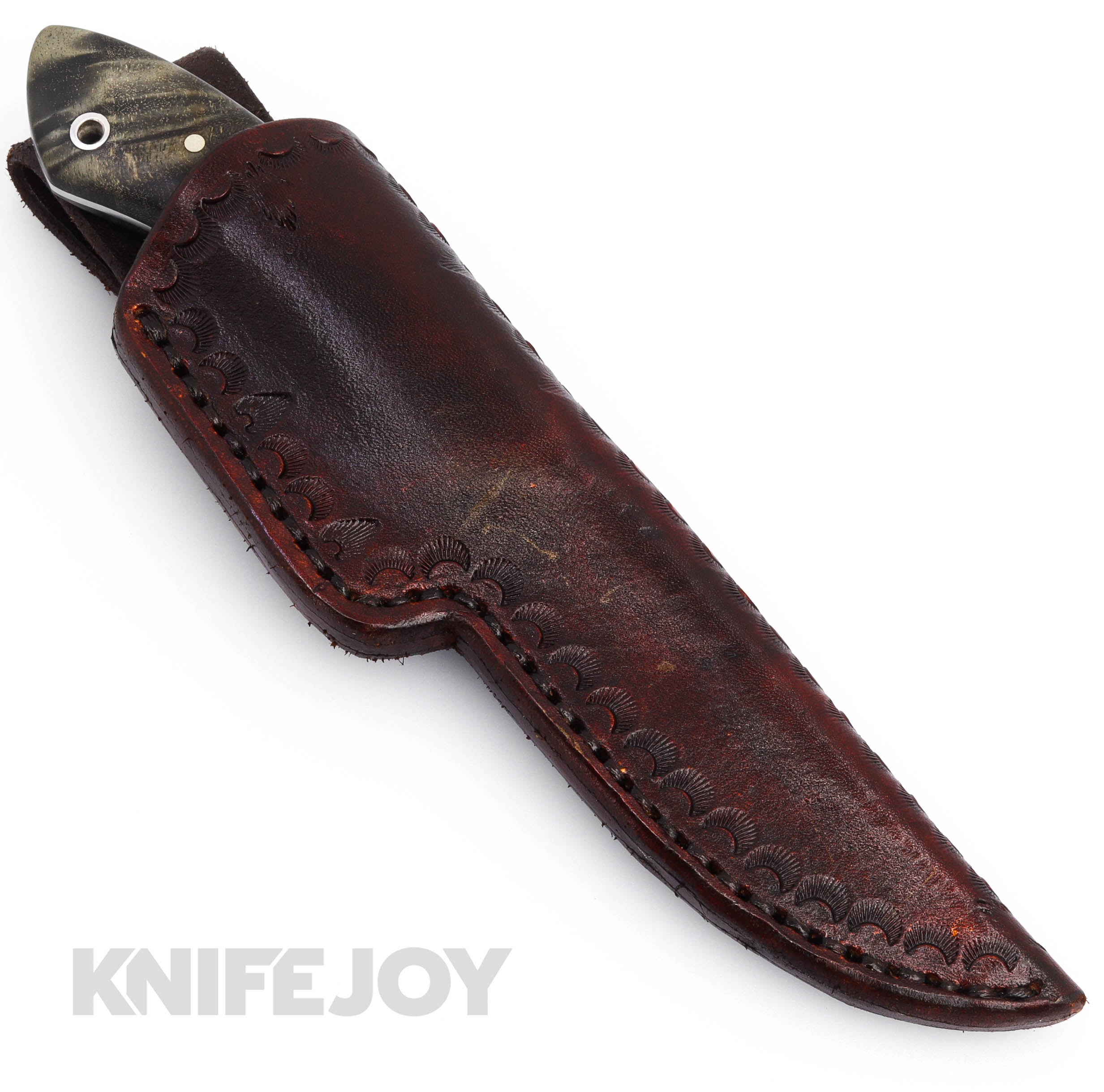 Premium Camerer Custom Fixed Blade Knife - 8670 Forged Steel Satin Finish, Black Stabilized Cottonwood Handle - Ideal for Hunting, Camping & Outdoor Survival